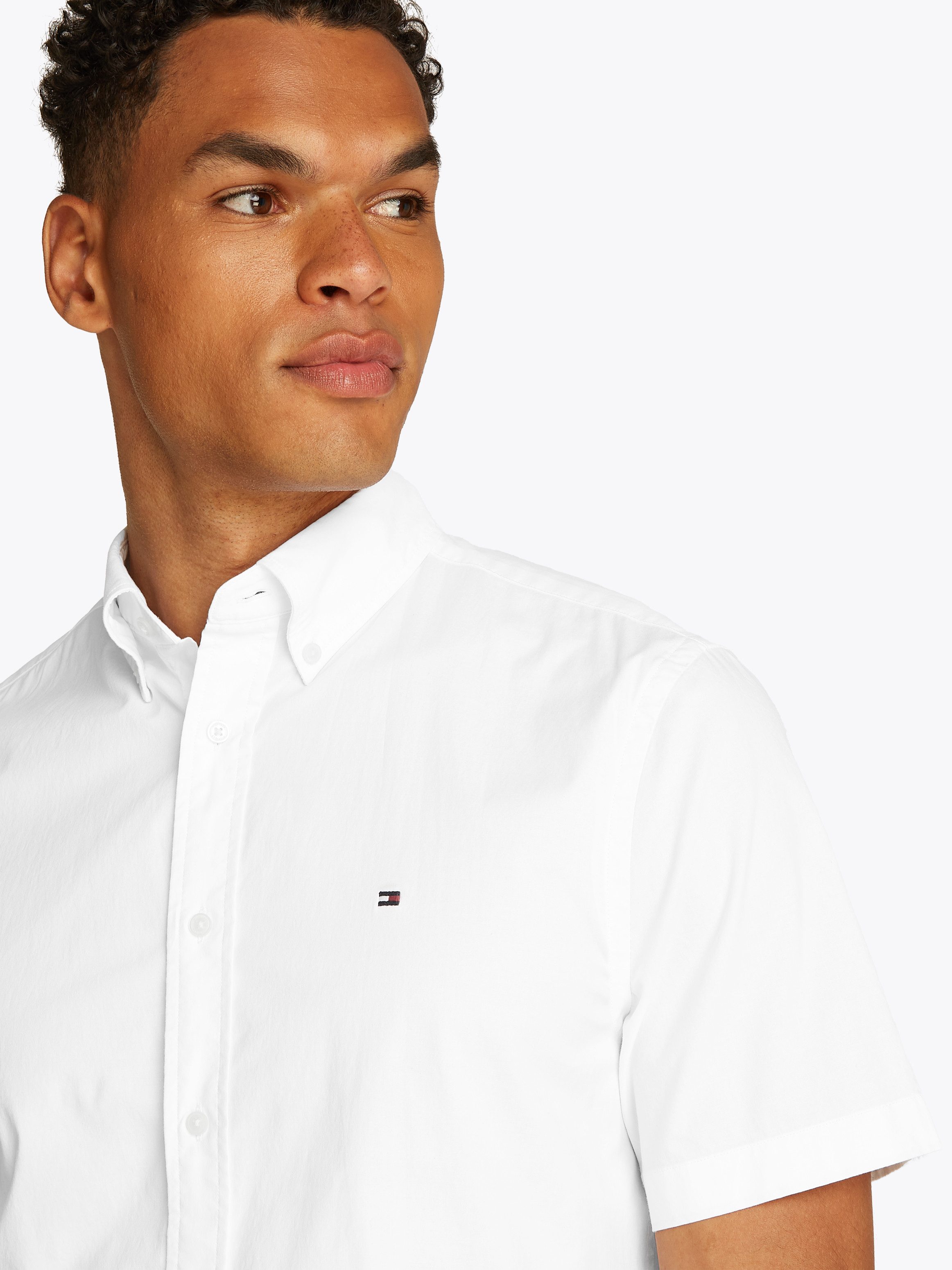 Tommy Hilfiger Overhemd met korte mouwen FLEX POPLIN SOLID S/S SHIRT