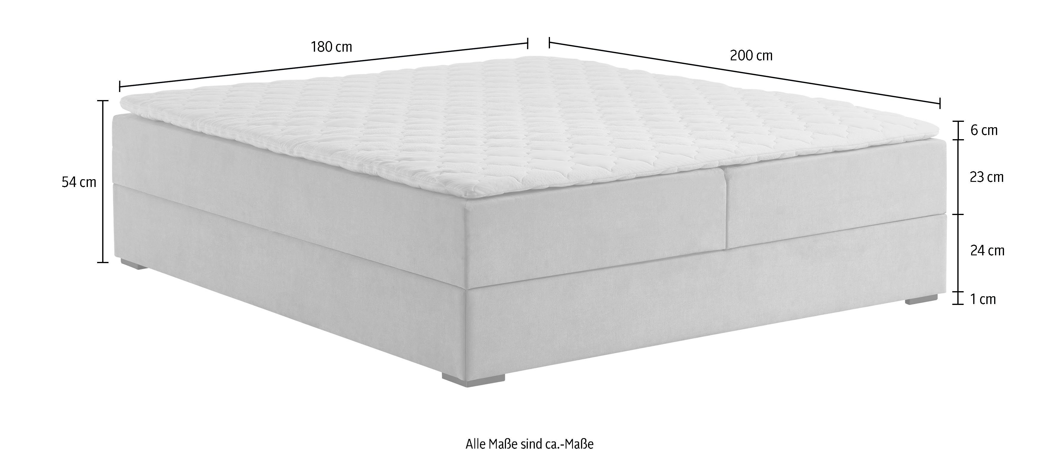ATLANTIC home collection Boxspring Lucy zonder hoofdbord, vrij plaatsbaar, met bedkist