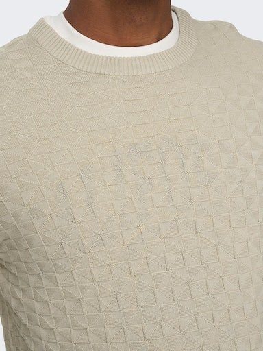 ONLY & SONS Trui met ronde hals ONSKALLE REG 12 STRUC CREW KNIT NOOS