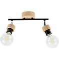 britop lighting plafondlamp marjolaine beweegbare spots, van eikenhout, duurzaam met fsc-certificaat, bijpassende lm e27-exclusief, made in eu (set, 1 stuk) bruin