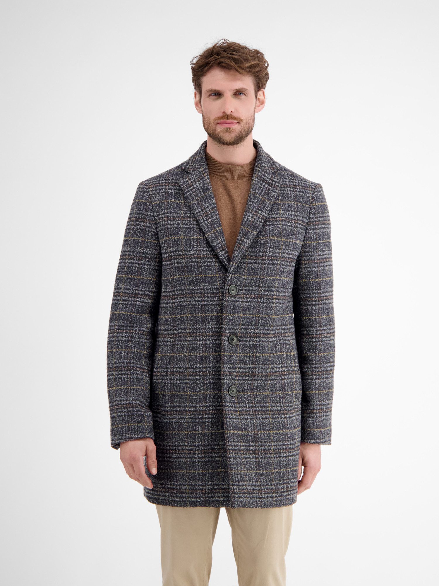 Lerros Wollen jas LERROS Heren-Mantel, geruit