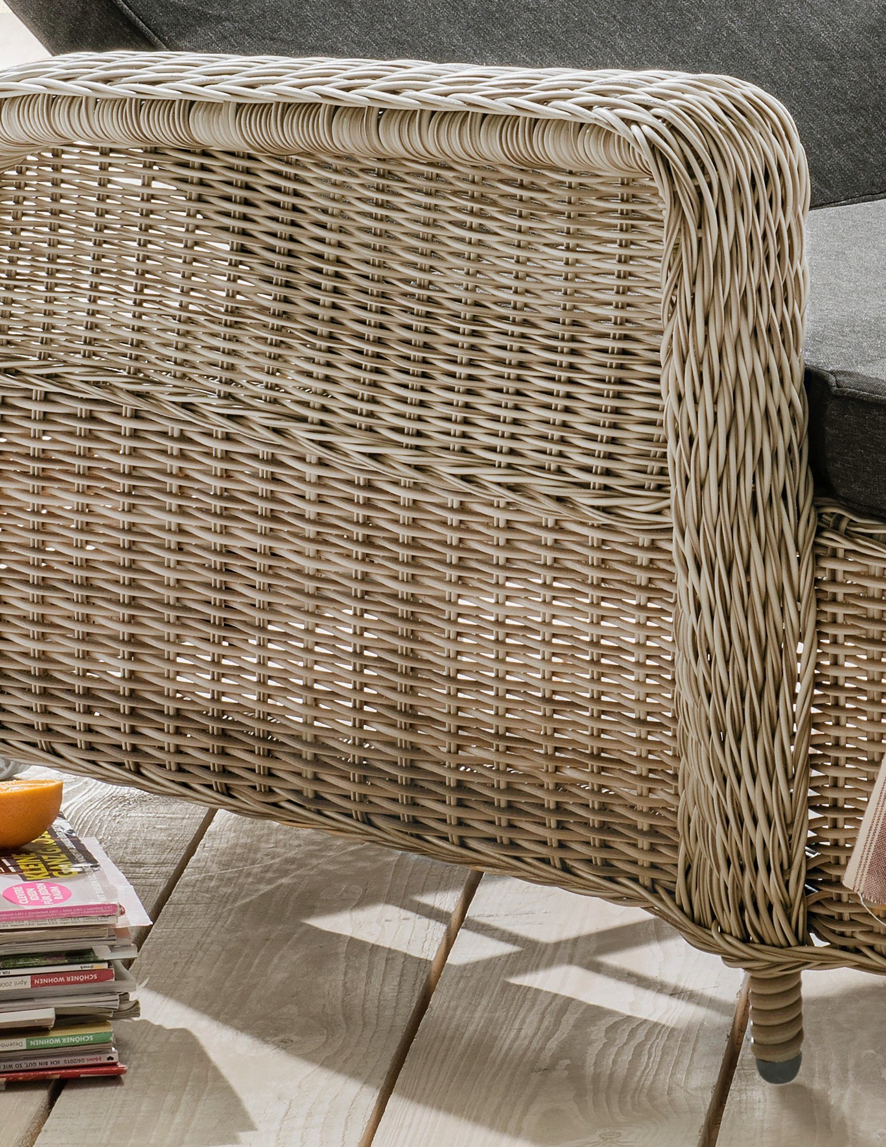 Destiny Ligstoel Casa Aluminium, polyrattan, met wielen en kussen, 202x83x58cm, verstelbaar