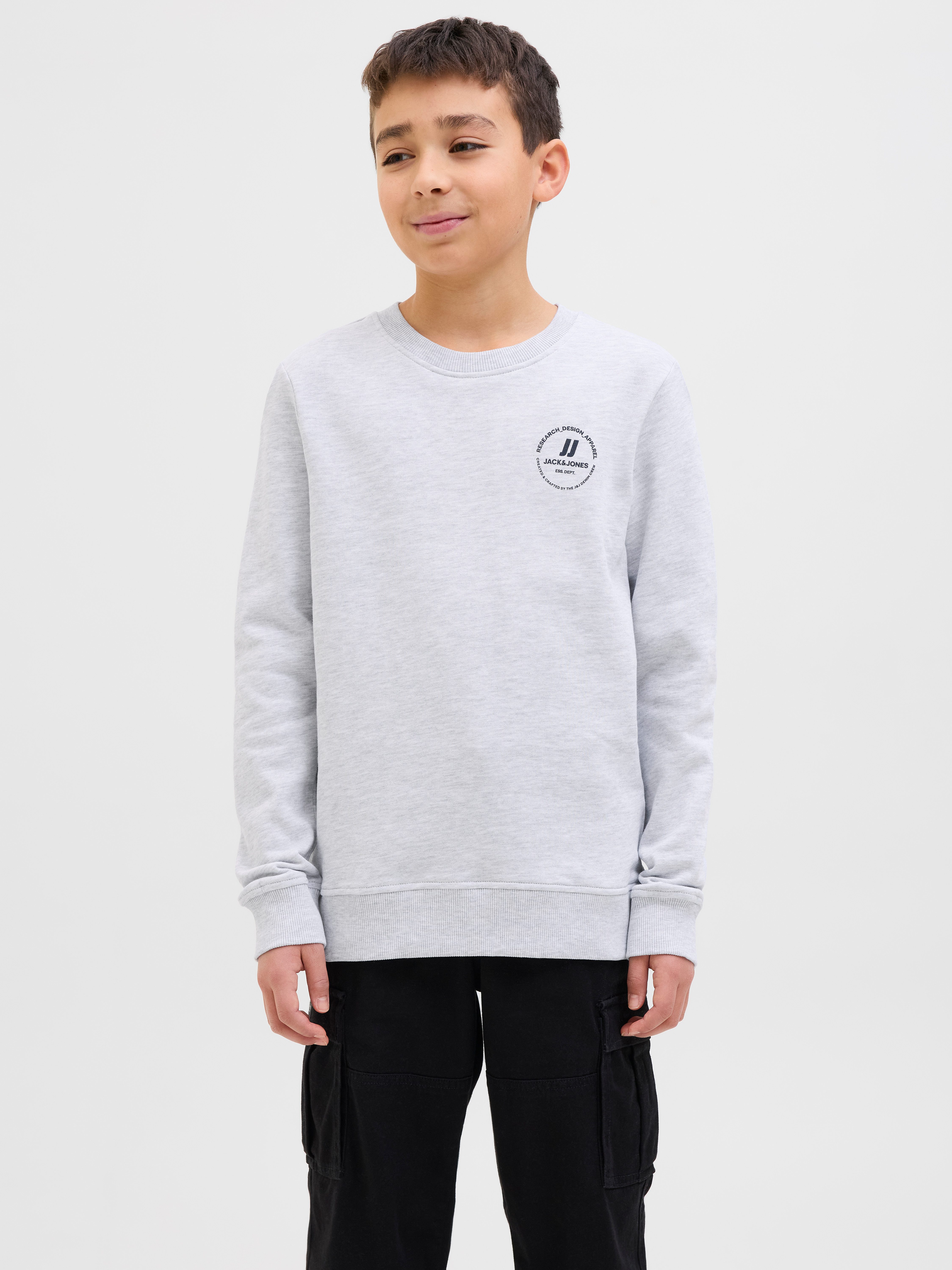 Jack & Jones Junior Sweatshirt JJESWIFT SWEAT CREW NECK NOOS JNR jongens sweatshirts maat 128 wit