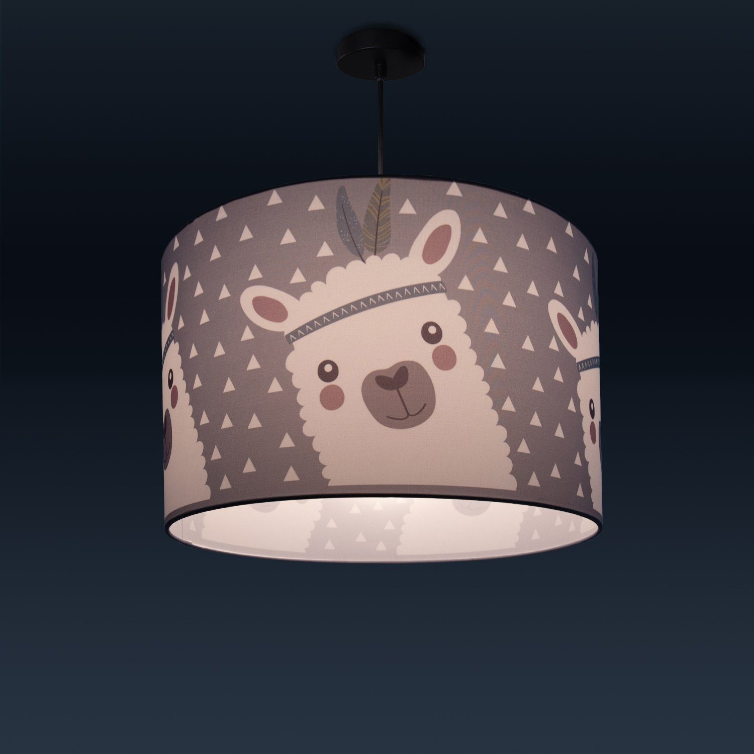 Paco Home Hanglamp Ela 214 Kinderlamp plafondlamp LED kinderkamer lamp lama-motief, E27