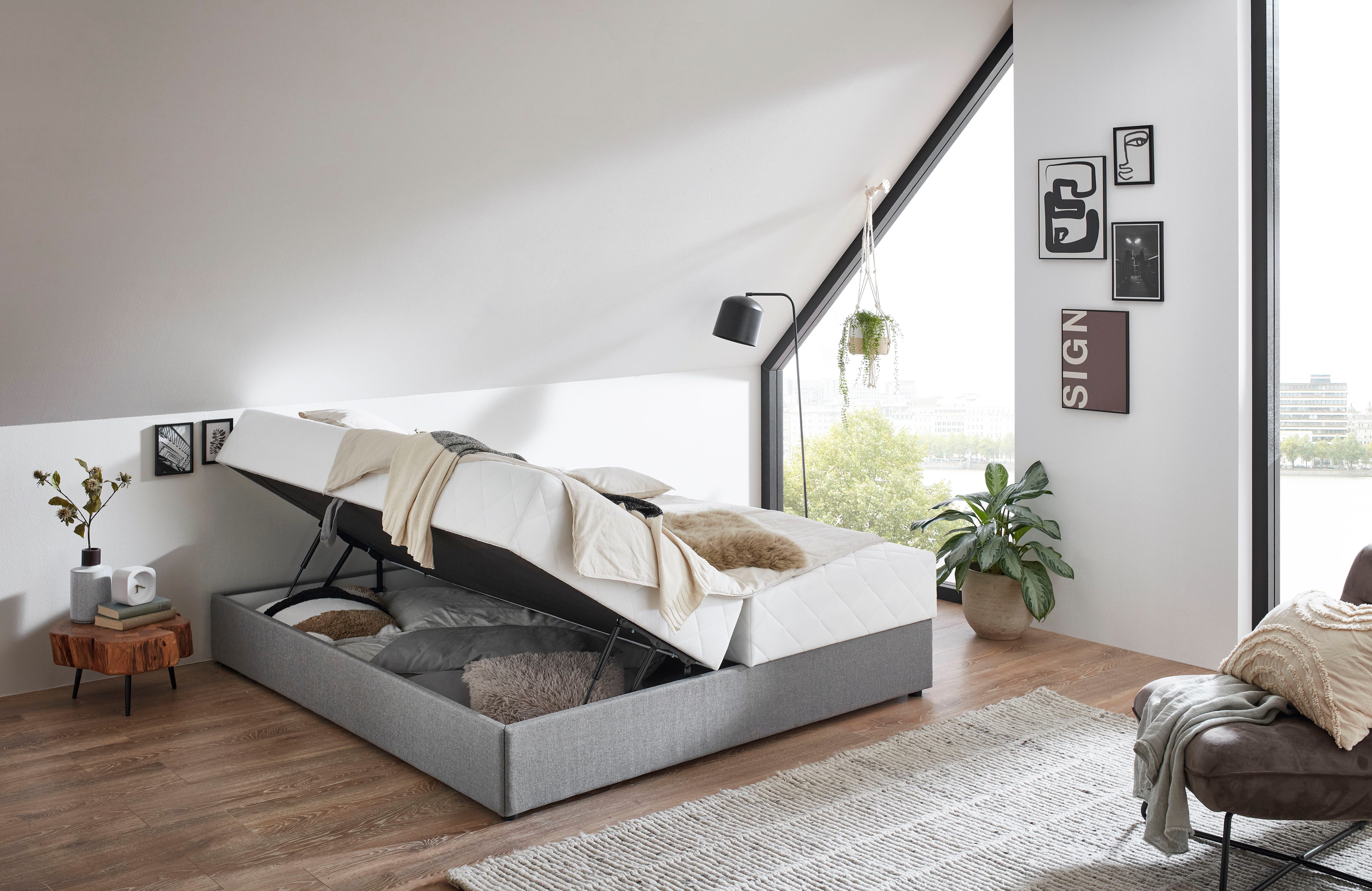 ATLANTIC home collection Boxspring BELINA met pocketveringmatras en ruime bedlade