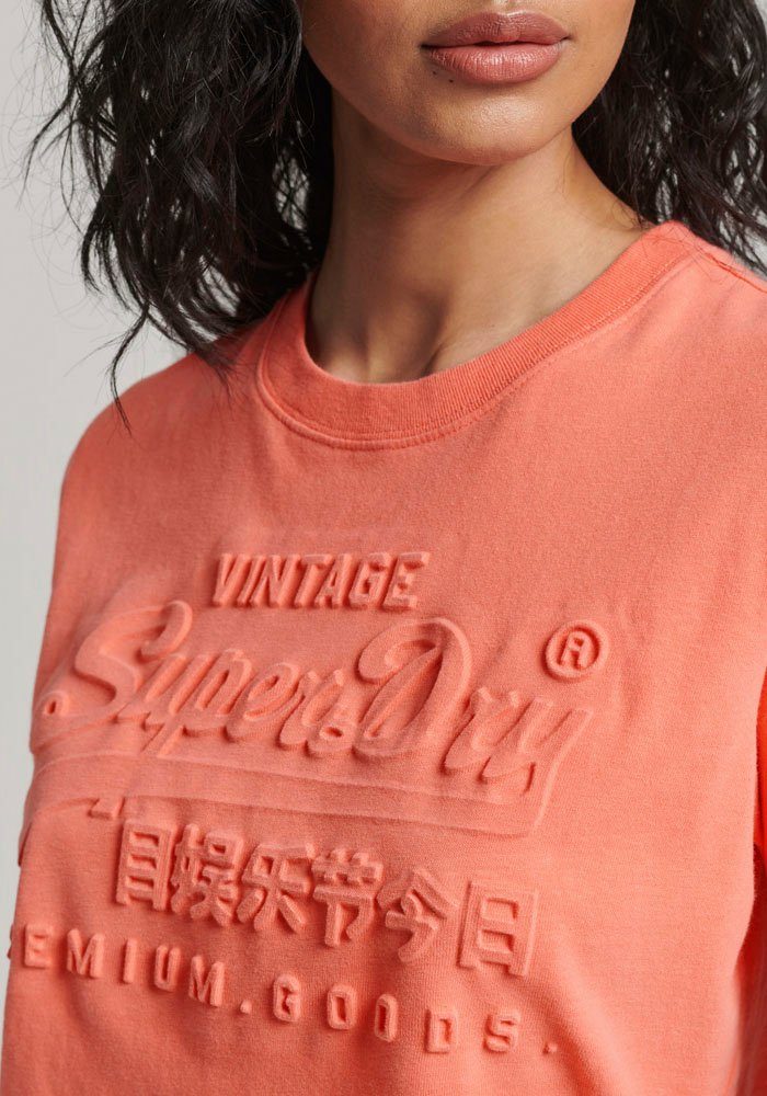 Superdry Shirt met ronde hals EMBOSSED VL T SHIRT