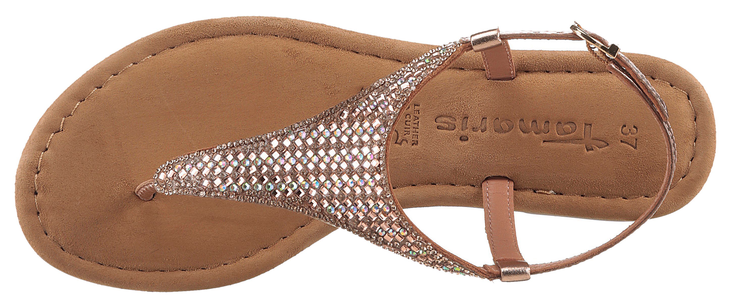 Tamaris Sandalen , sandalette, zomerschoen, feestdagenschuh, fonkelende strasssteentjes