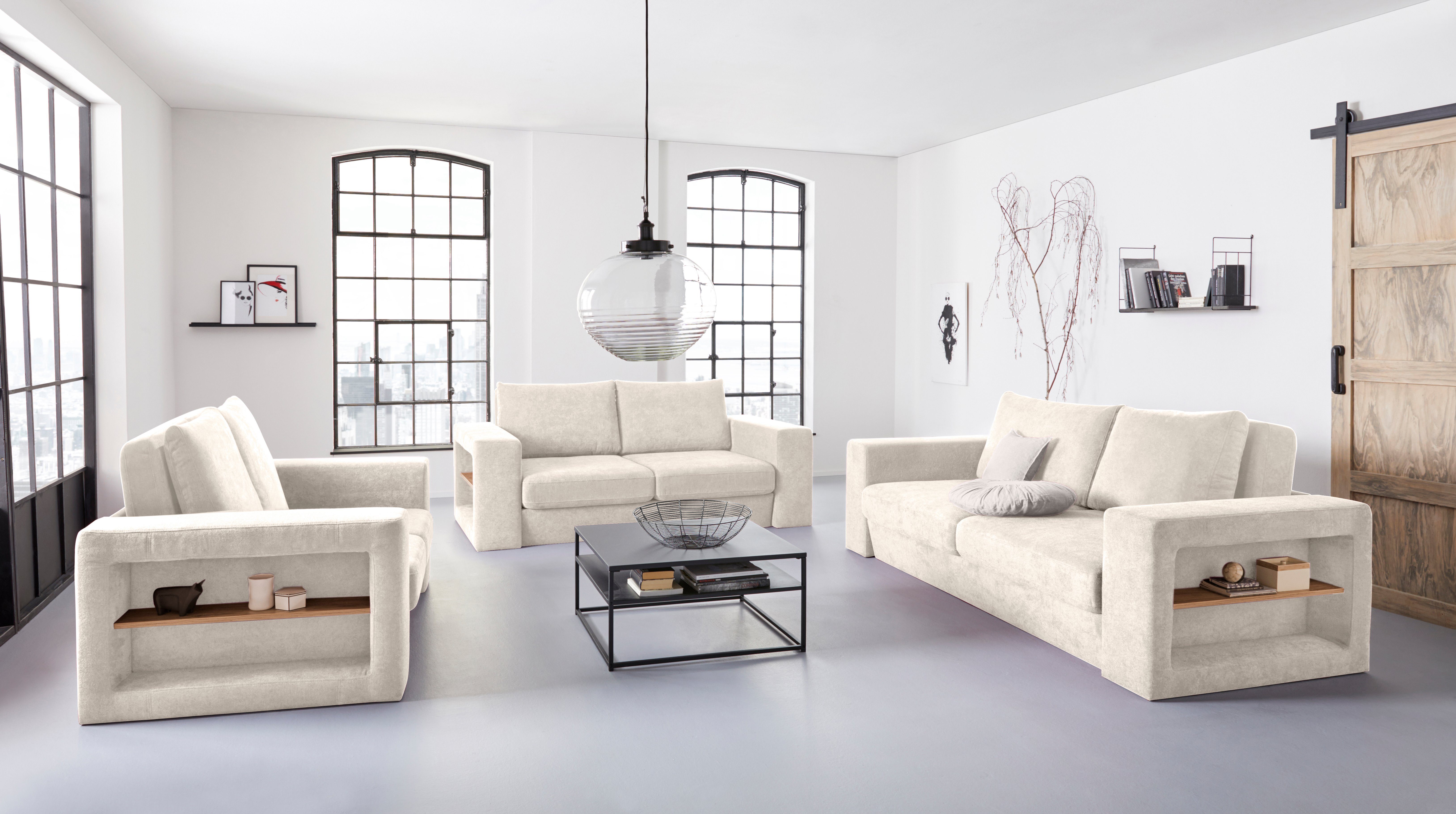 LOOKS BY WOLFGANG JOOP 3-zitsbank Looksvb Aan te passen bank: de bank wordt een bank met 2 hockers, met kastfunctie
