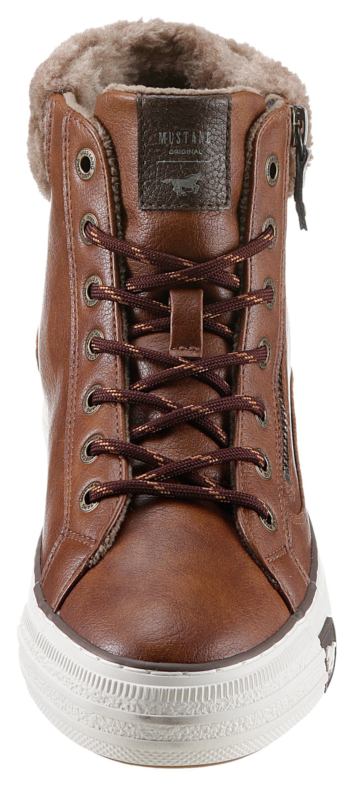 Mustang Shoes Hoge veterschoenen met ritssluiting aan de buitenkant
