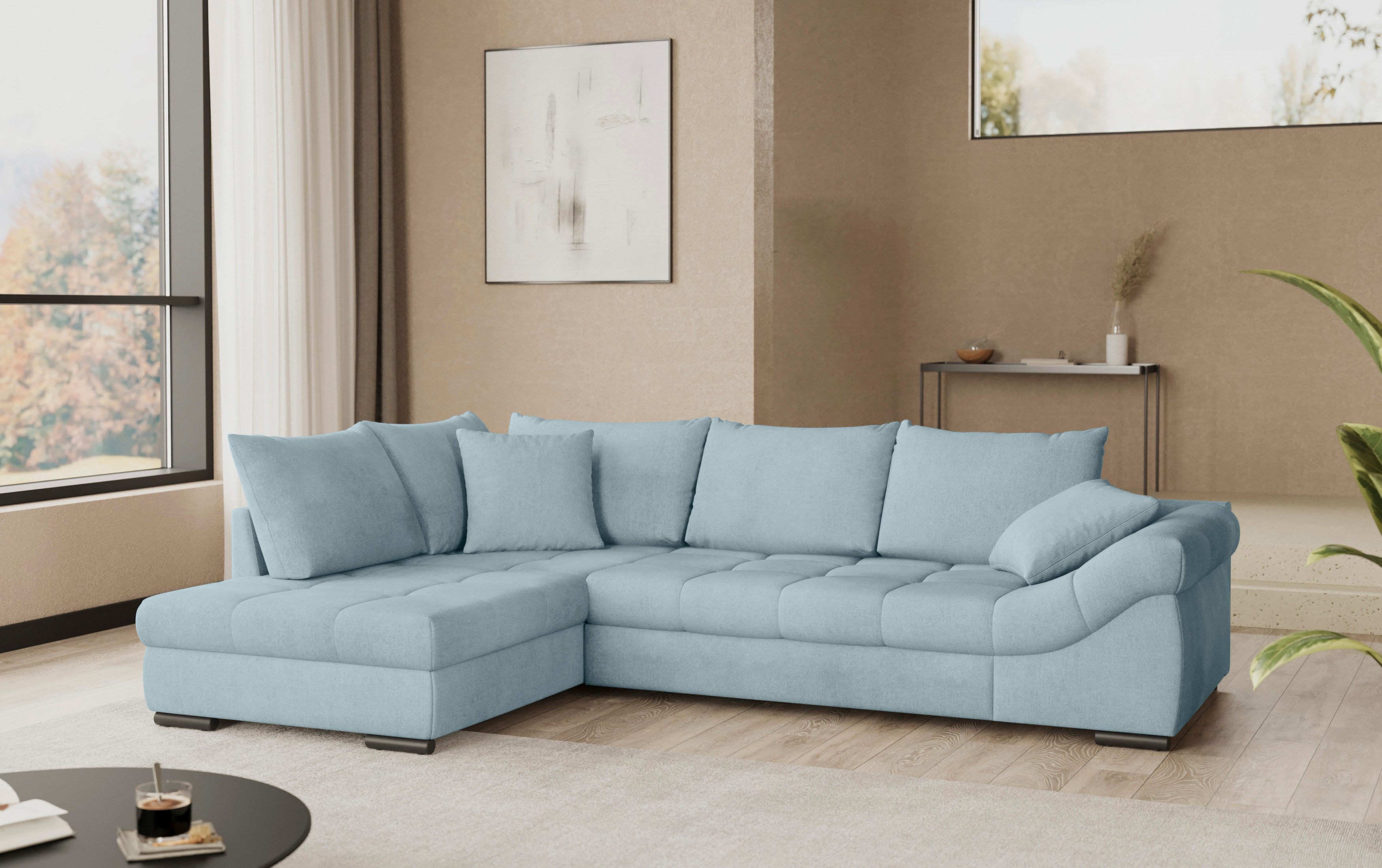 Mr. Couch Hoekbank Allegro DuraFlex, L-vorm Hochschläfer beduitbreiding, koudschuimvering, tot 140 kg belastbaar