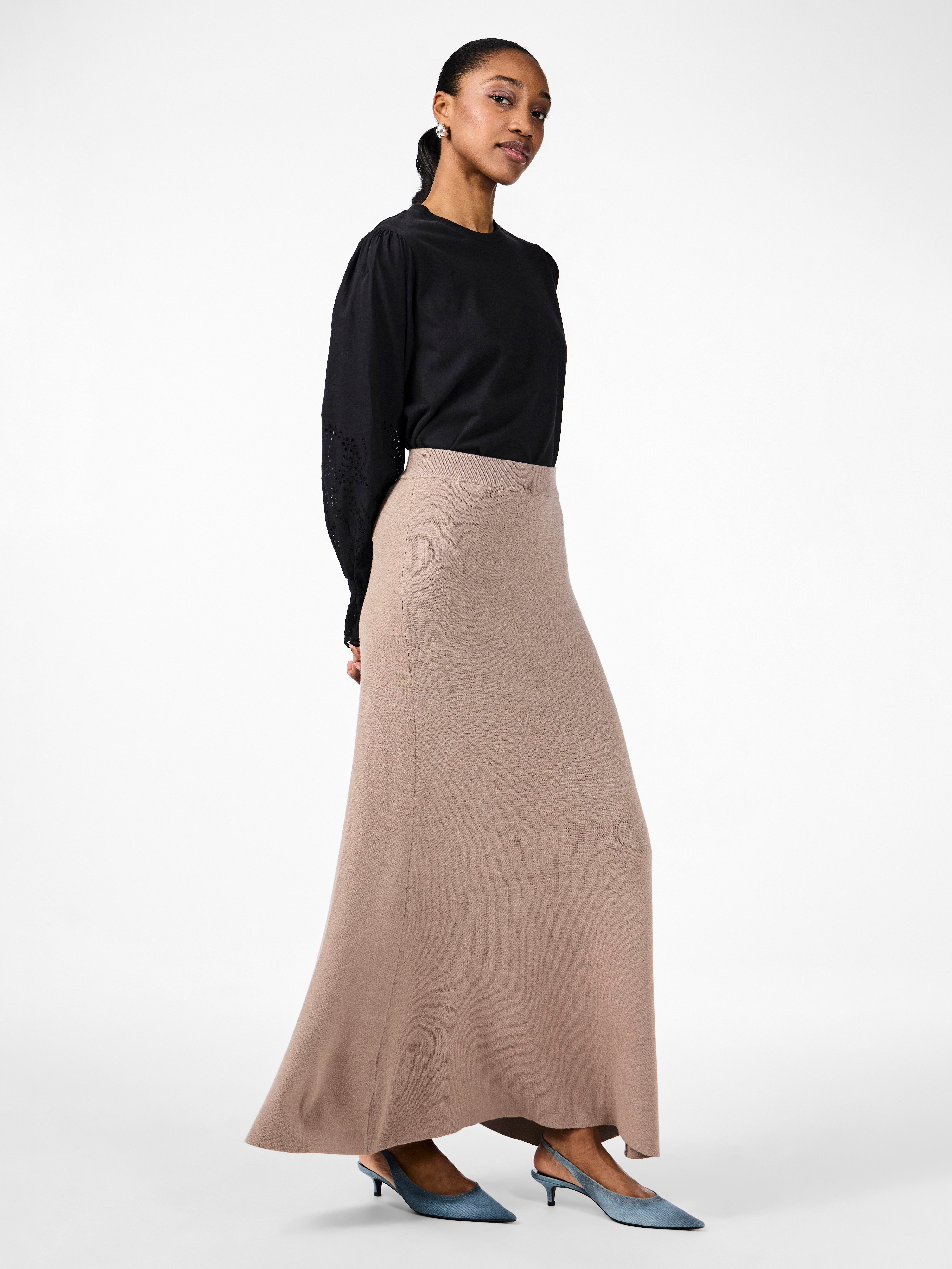 Y.A.S Gebreide rok YASFONNY HW ANKLE KNIT SKIRT S. NOOS