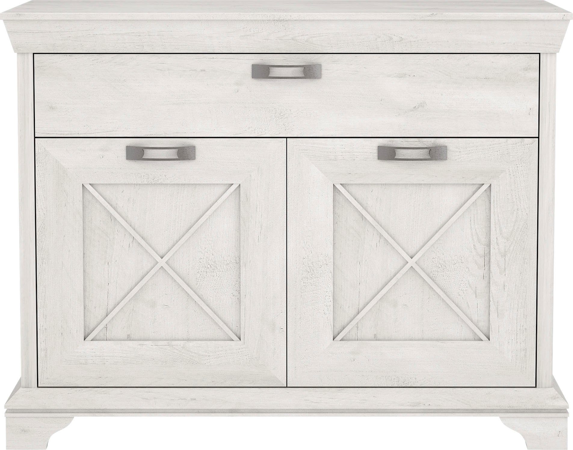 FORTE Kast Kashmir Breedte 123 cm dressoirs maat 123,3x48,2x95,9 cm wit