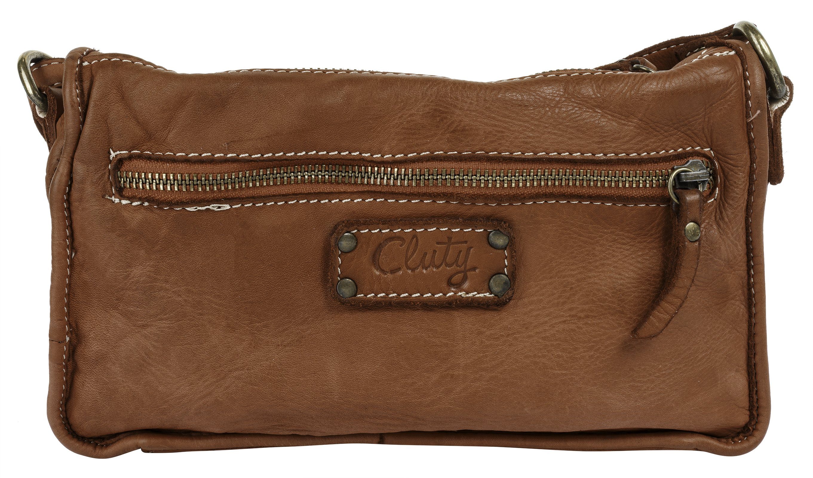 Cluty Schoudertas echt leer, made in italy