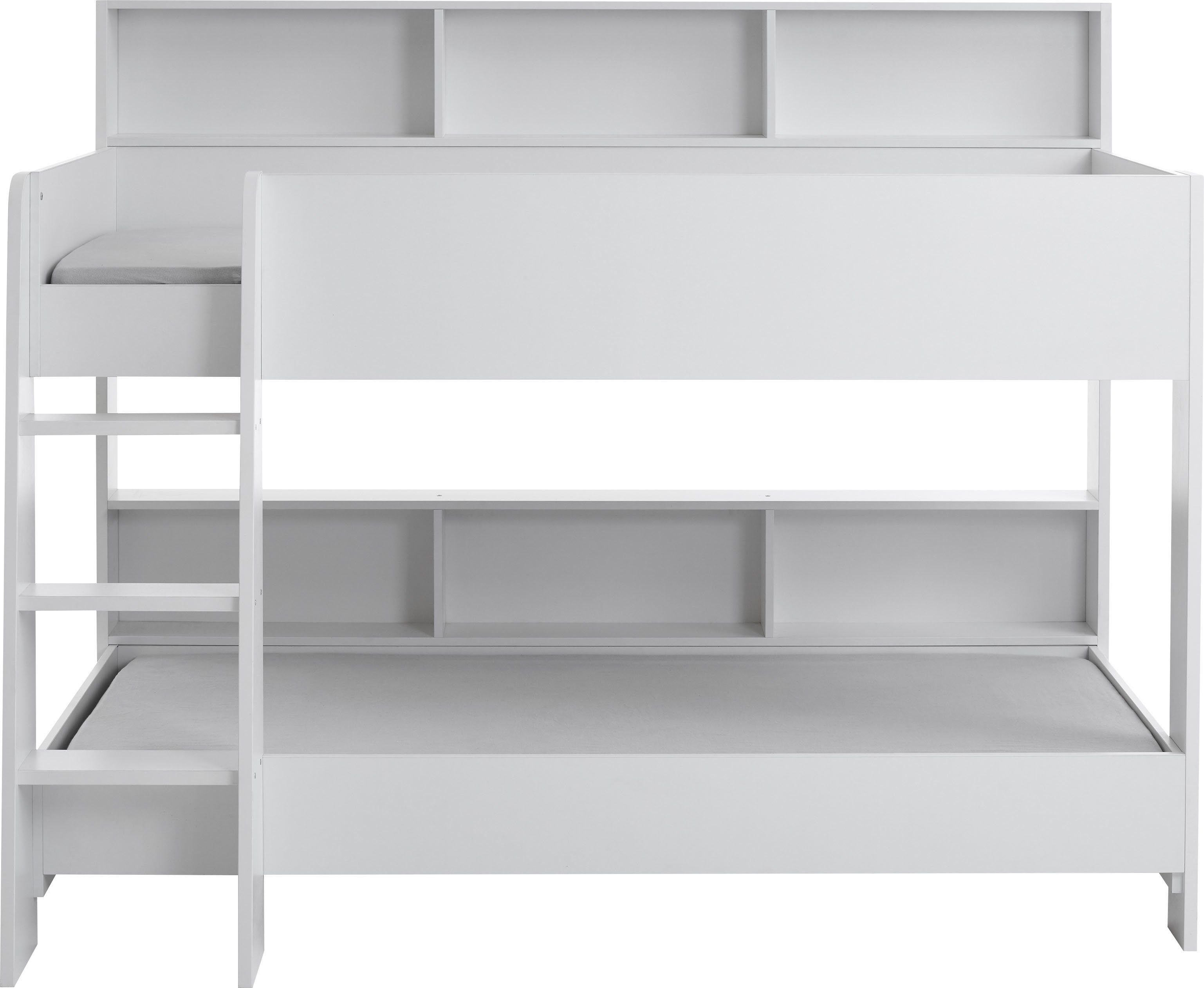 Relita Stapelbed Sway 2 ligoppervlakken, met ladder, planken aan de achterkant, optioneel met matras