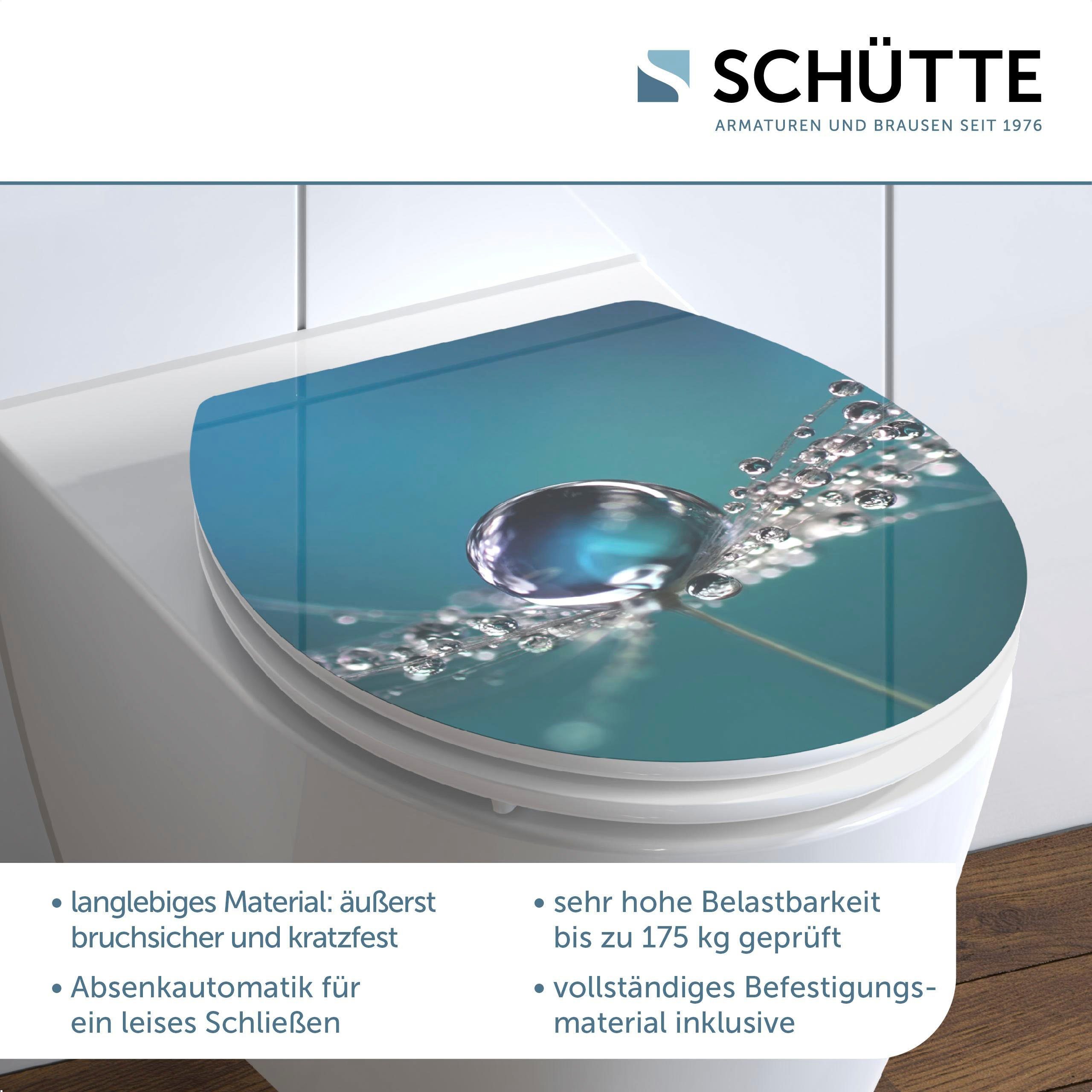 Schütte Toiletzitting Water Drop High gloss met houten mdf-kern, met softclosemechanisme