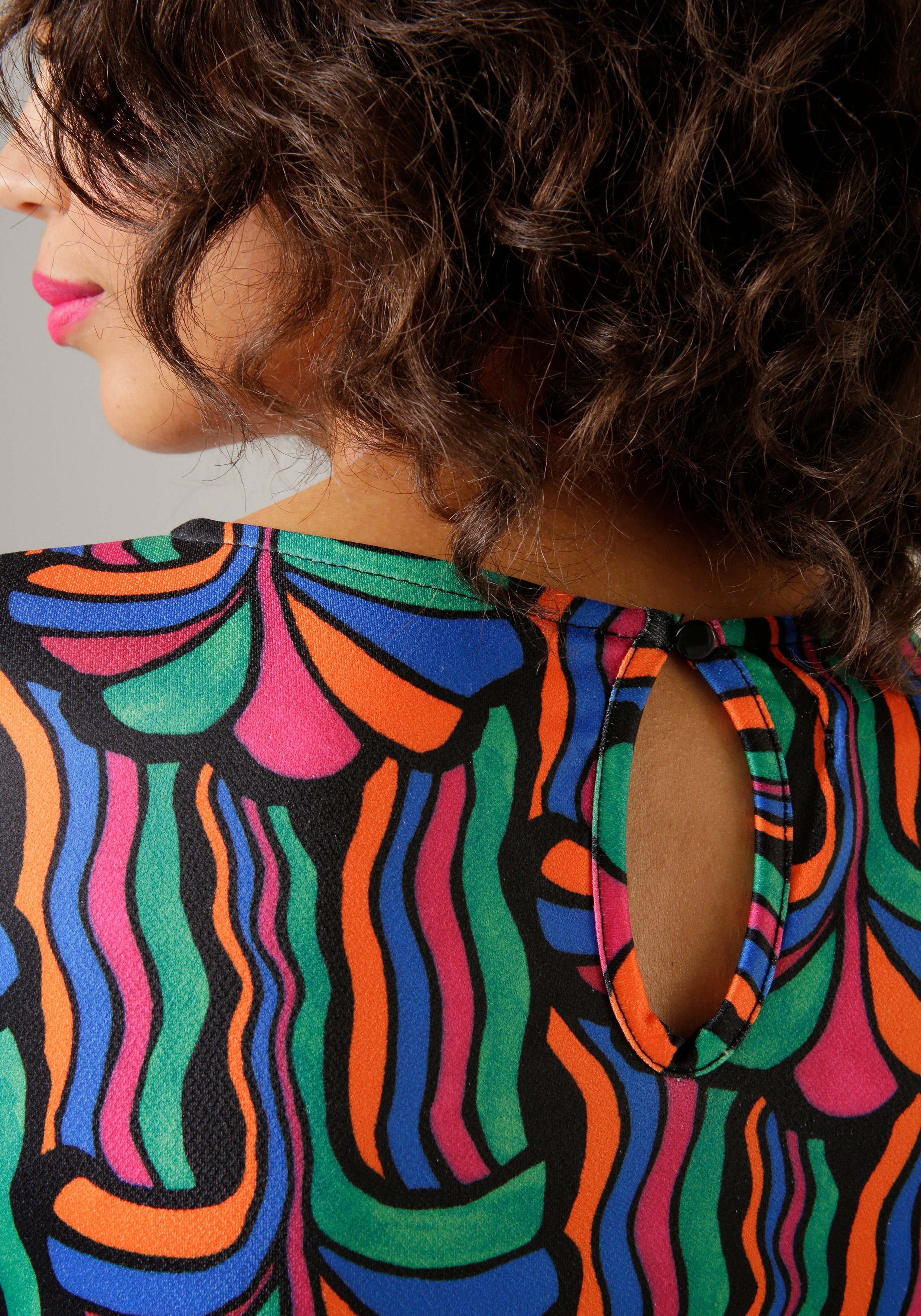 Aniston CASUAL Jerseyjurk met kleurrijke, grafische print