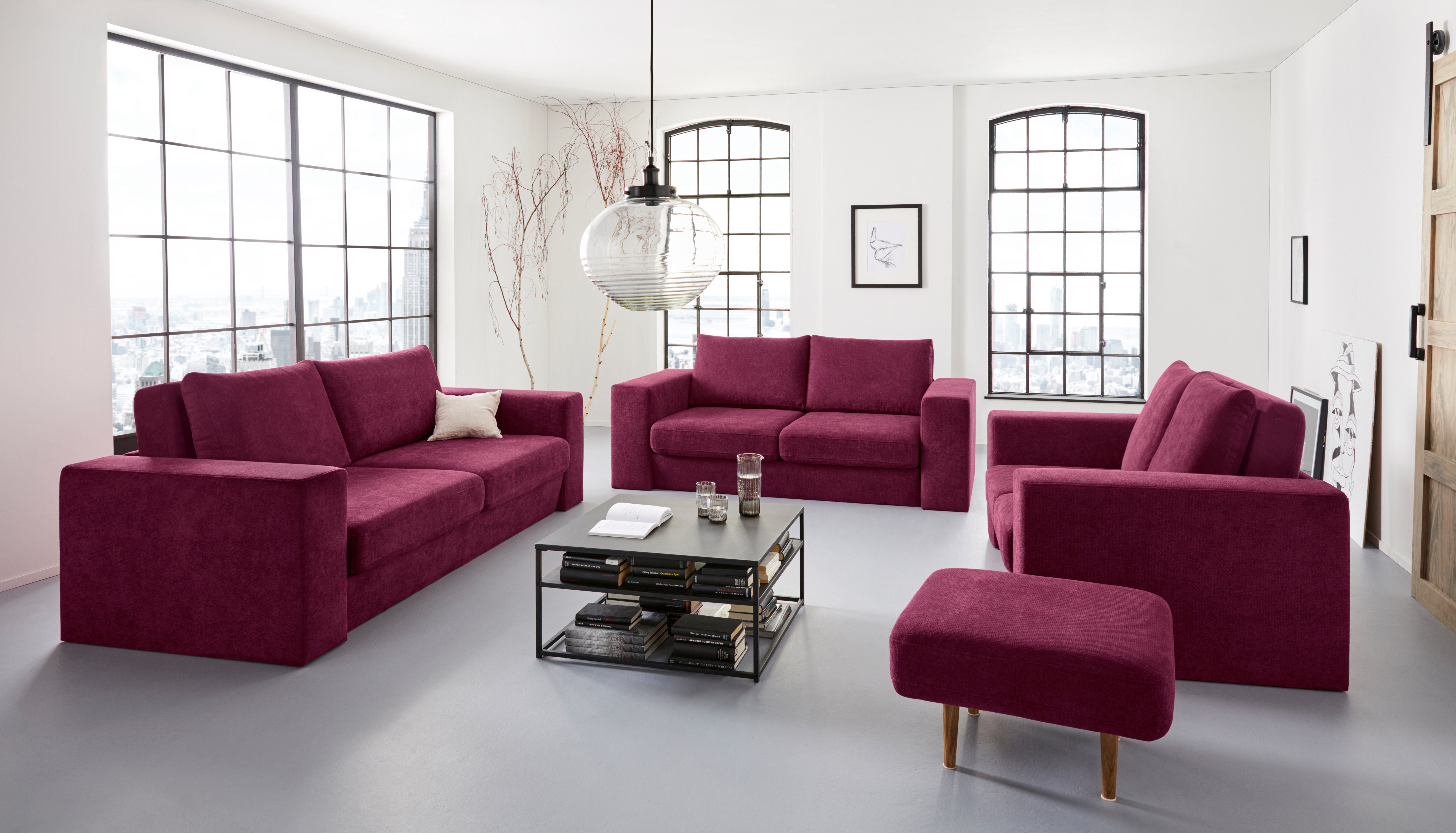 LOOKS BY WOLFGANG JOOP 2-zitsbank Looksv Aan te passen bank: de bank wordt bank met 2 hockers