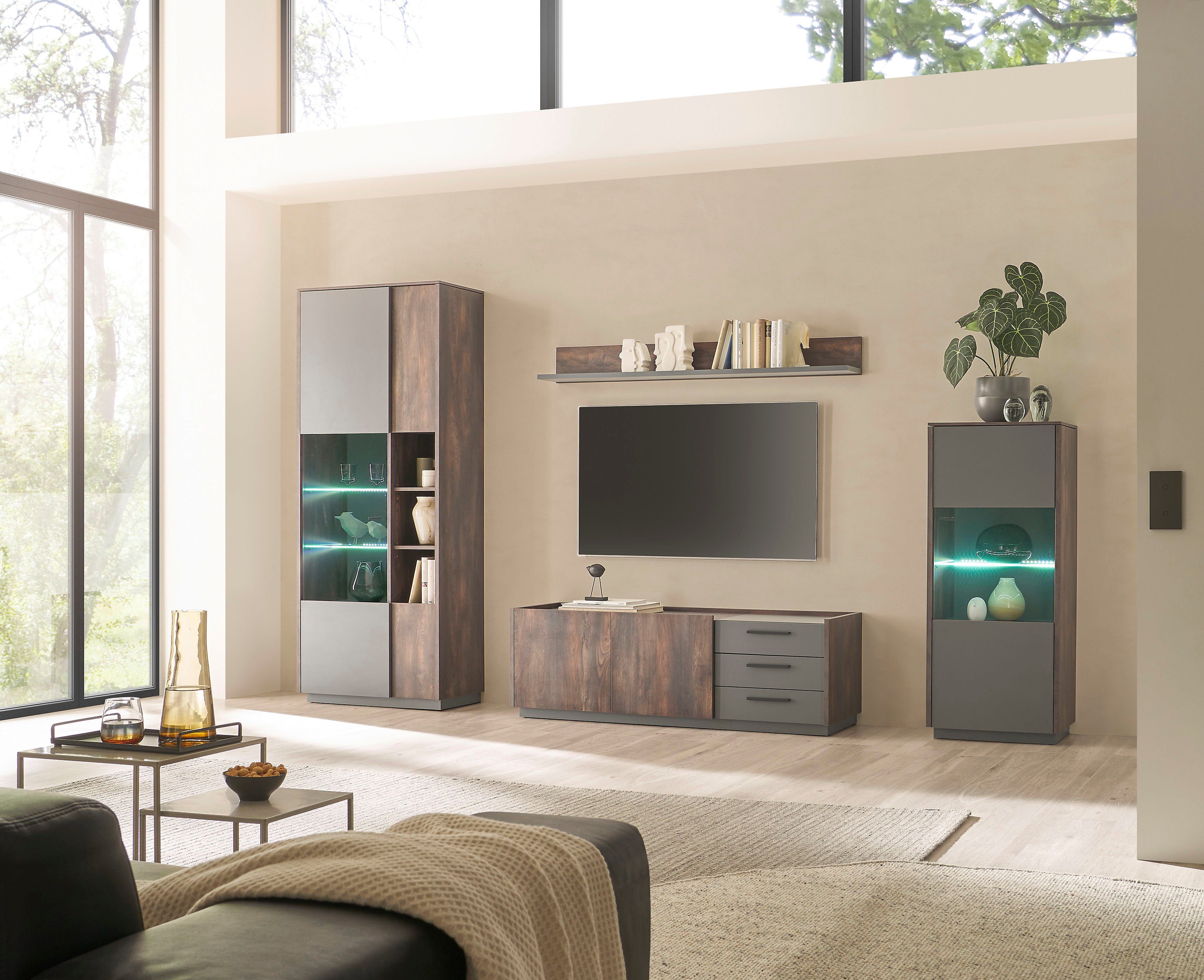 INOSIGN Vitrinekast Largo Soft-closefunctie, hoogte ca. 130 cm