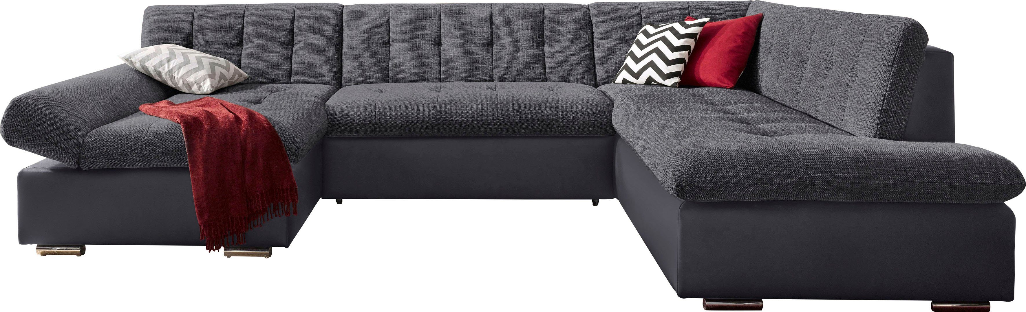 TRENDMANUFAKTUR Zithoek Reggae modern en comfortabel, actuele materiaalcombinatie, U-vorm