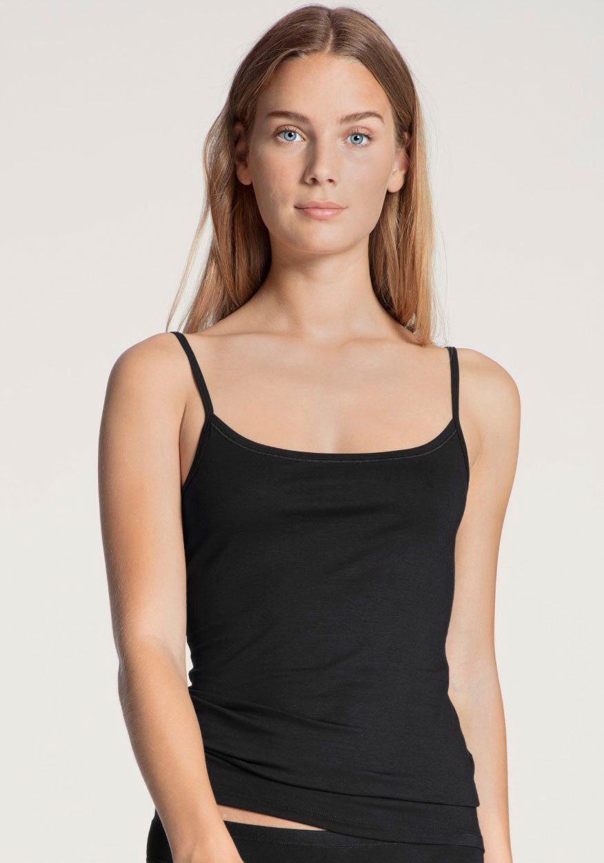 CALIDA Hemd Natural Comfort met perfecte basis snit dames armloze tops maat XS (36/38) zwart