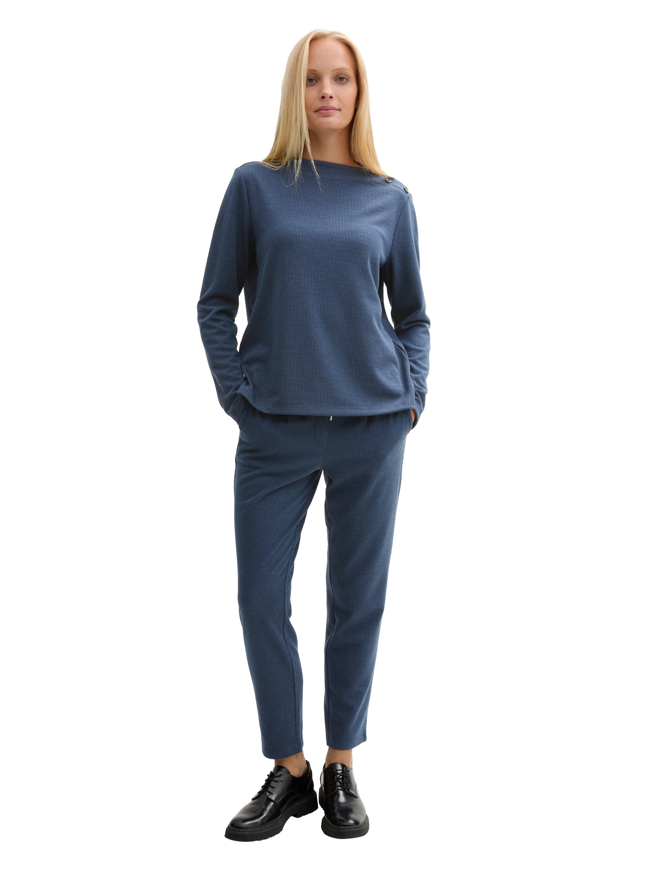Tom Tailor Lang sweatshirt met knopen op de schouder