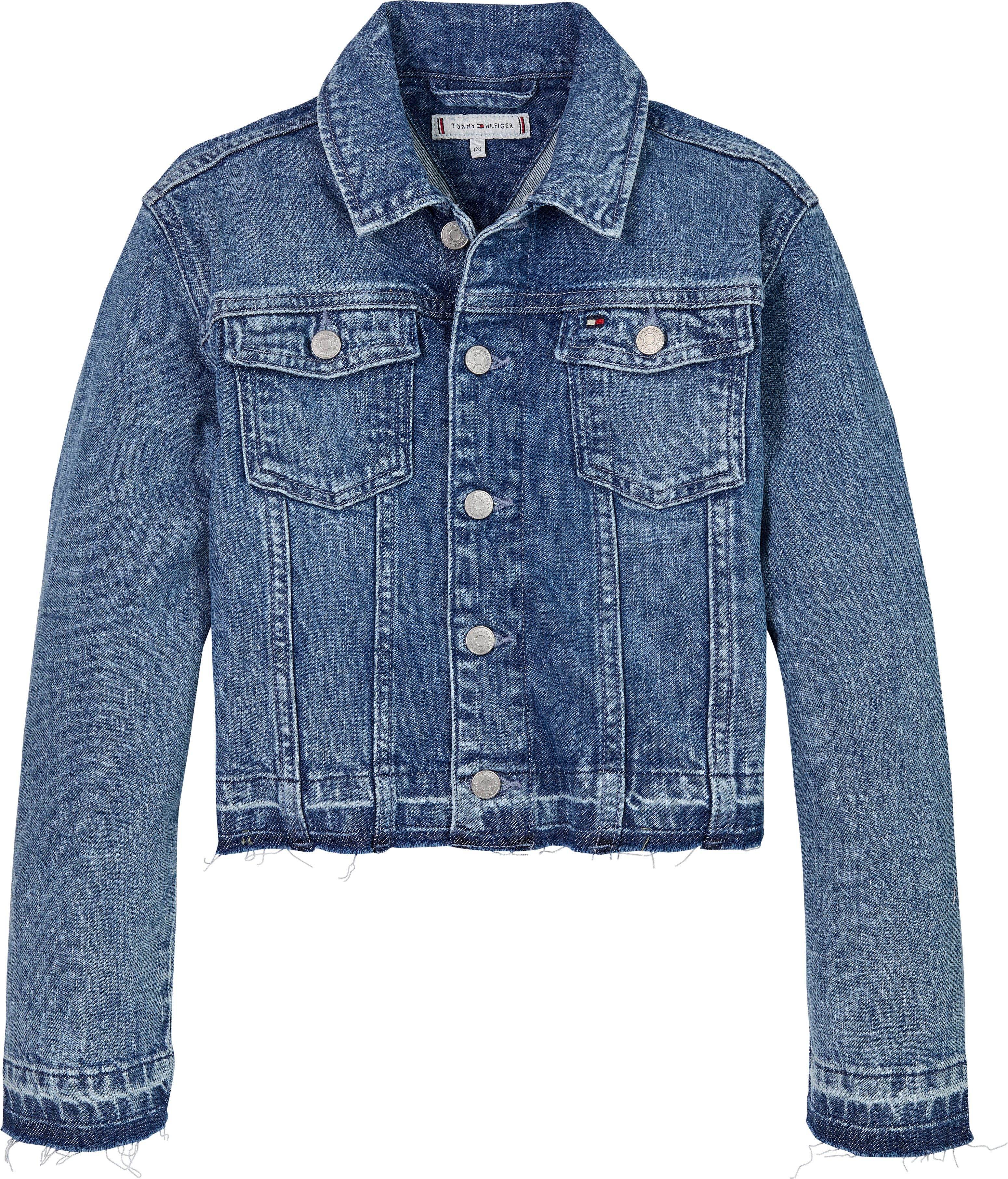 Tommy Hilfiger Jeansjack DENIM TRUCKER SALT & PEPPER in typische trucker-stijl, met logoborduring