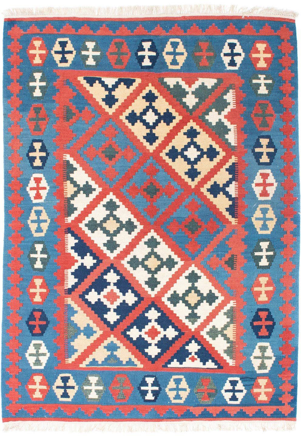 morgenland Wollen kleed Kelim Fars geheel gedessineerd rosso 173 x 125 cm Oriëntaalse look