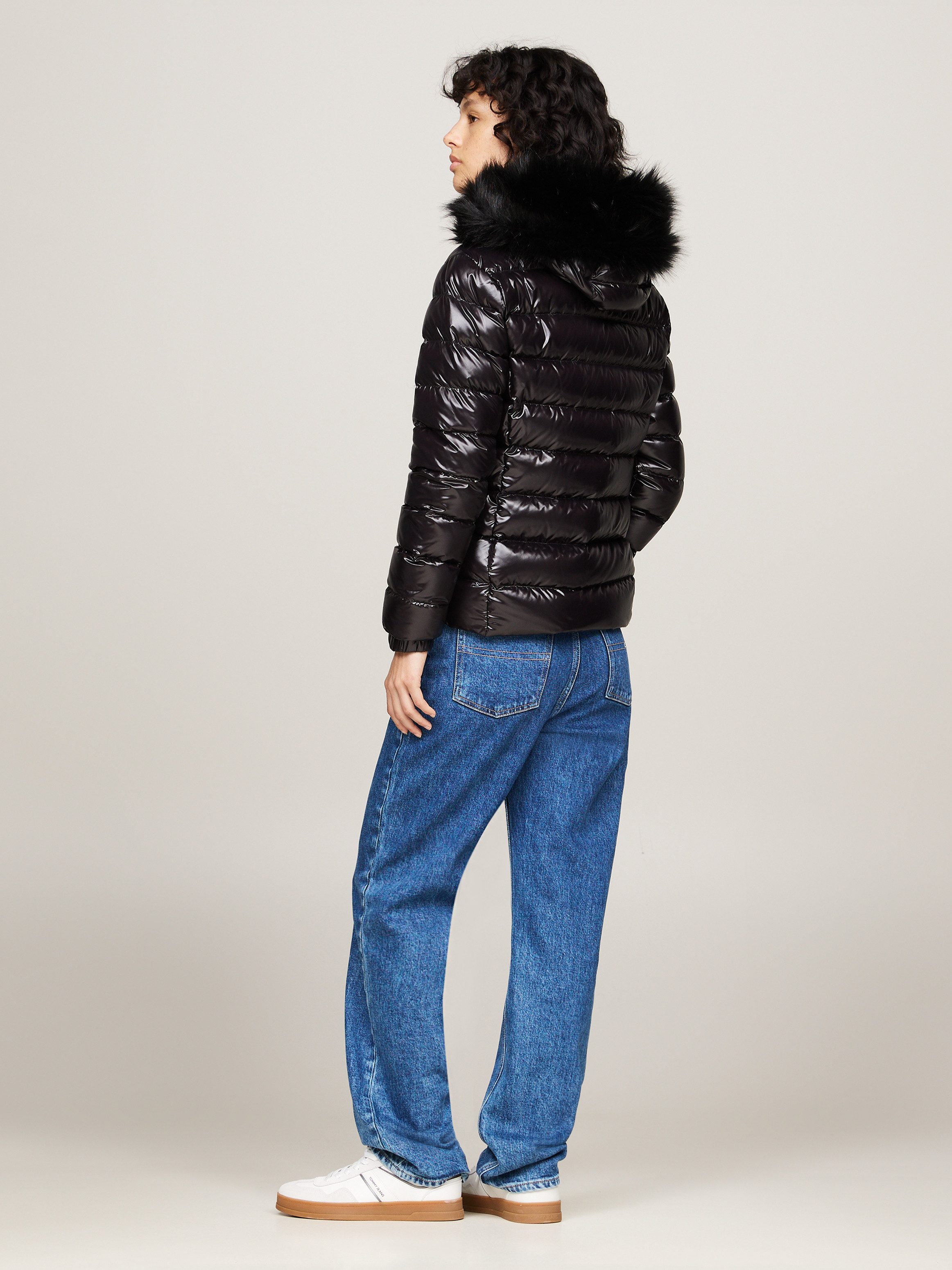 TOMMY JEANS Gewatteerde jas met imitatiebont