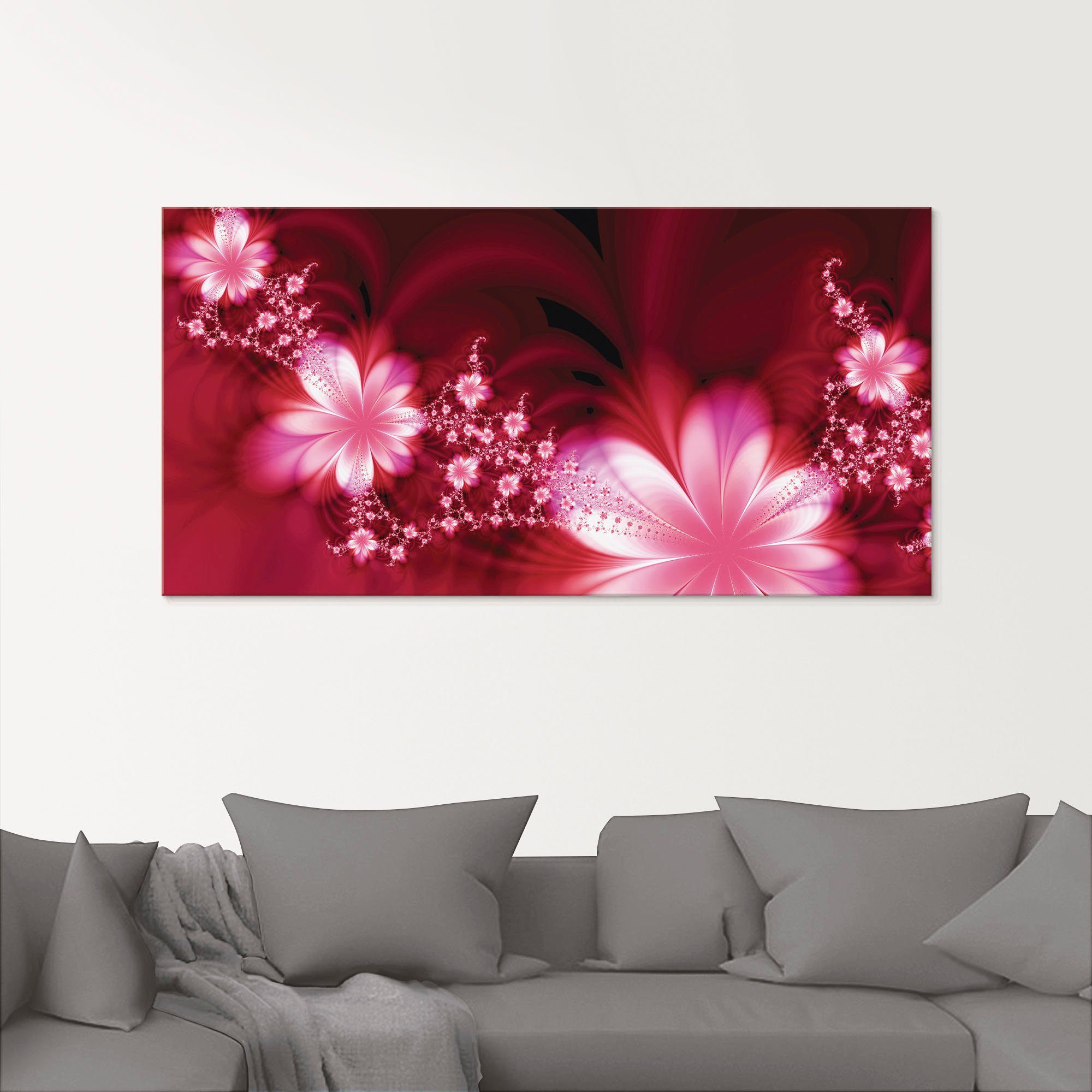 Artland Print op glas Guirlande van bloemen in verschillende maten