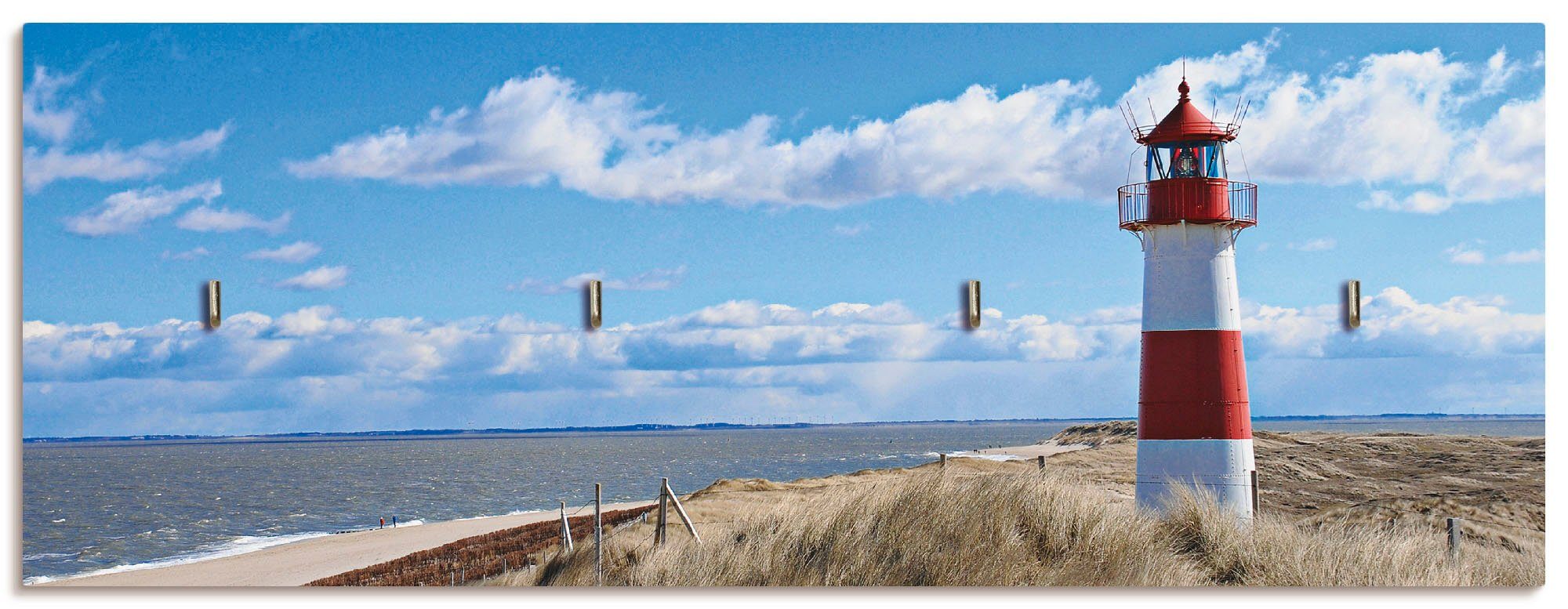 Artland Sleutelbord Vuurtoren Sylt van hout met 4 sleutelhaakjes – sleutelbord, sleutelborden, sleutelhouder, sleutelhanger voor de hal – stijl: modern