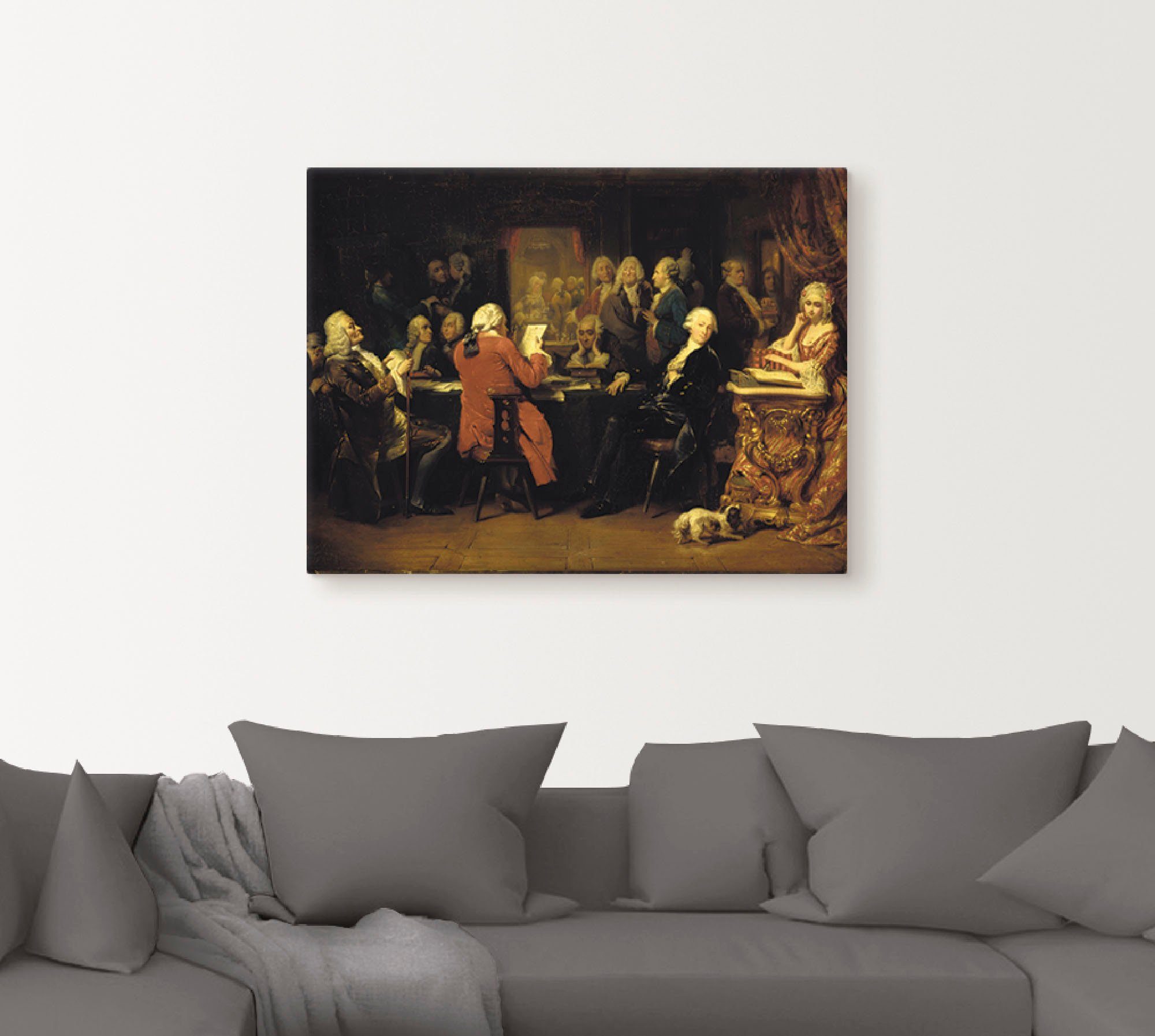 Artland Artprint op linnen Voltaire in leeskamer van café Procope.