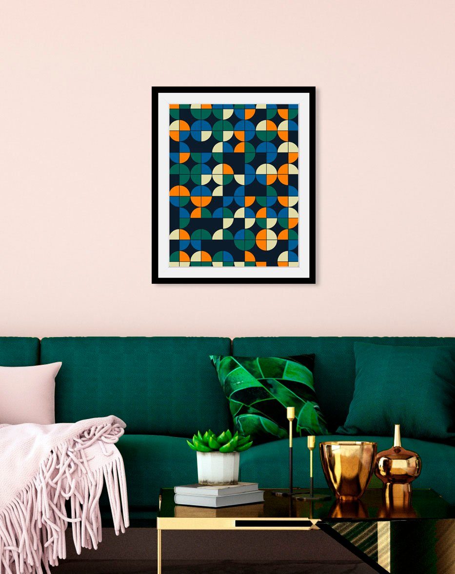 queence Wanddecoratie Rüdiger HD premium posterdruk incl. houten lijst (1 stuk) schilderijen maat 40 cm x 50 cm multicolor