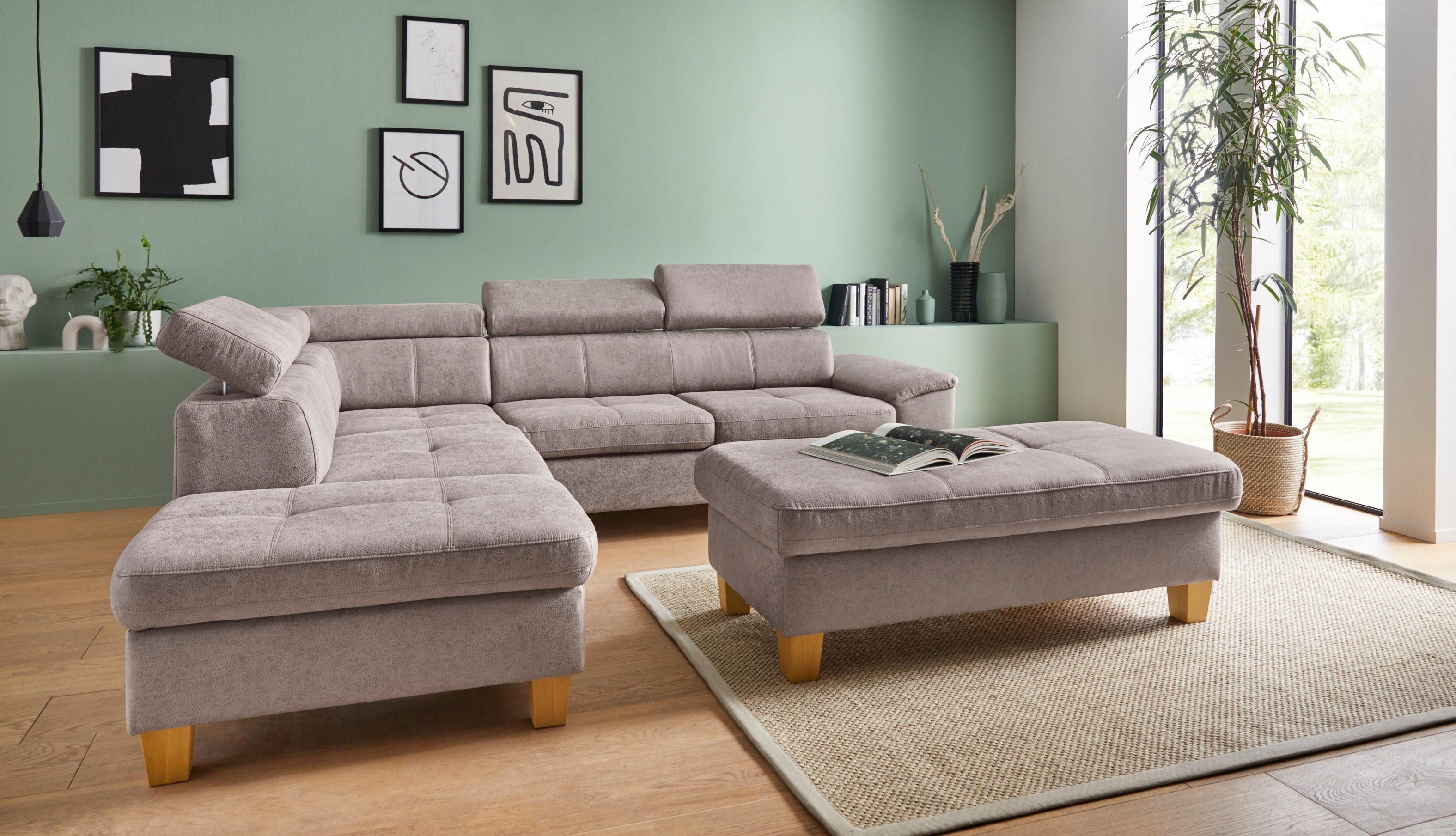 exxpo - sofa fashion Hoekbank Enya, uitgebreide afwerking, hoog zitcomfort, comfortabel, L-vorm