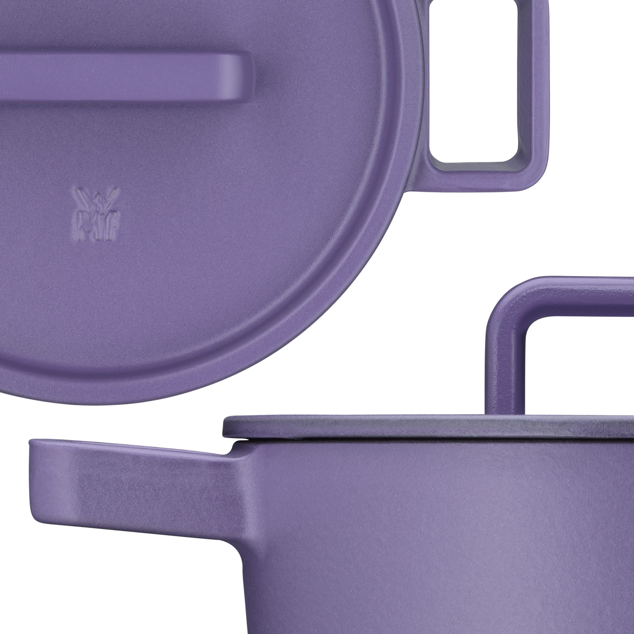 WMF Braadpan Flavour, Ø 24 cm 5,2 liter, gietijzeren kookgerei, deksel met condensatienoppen