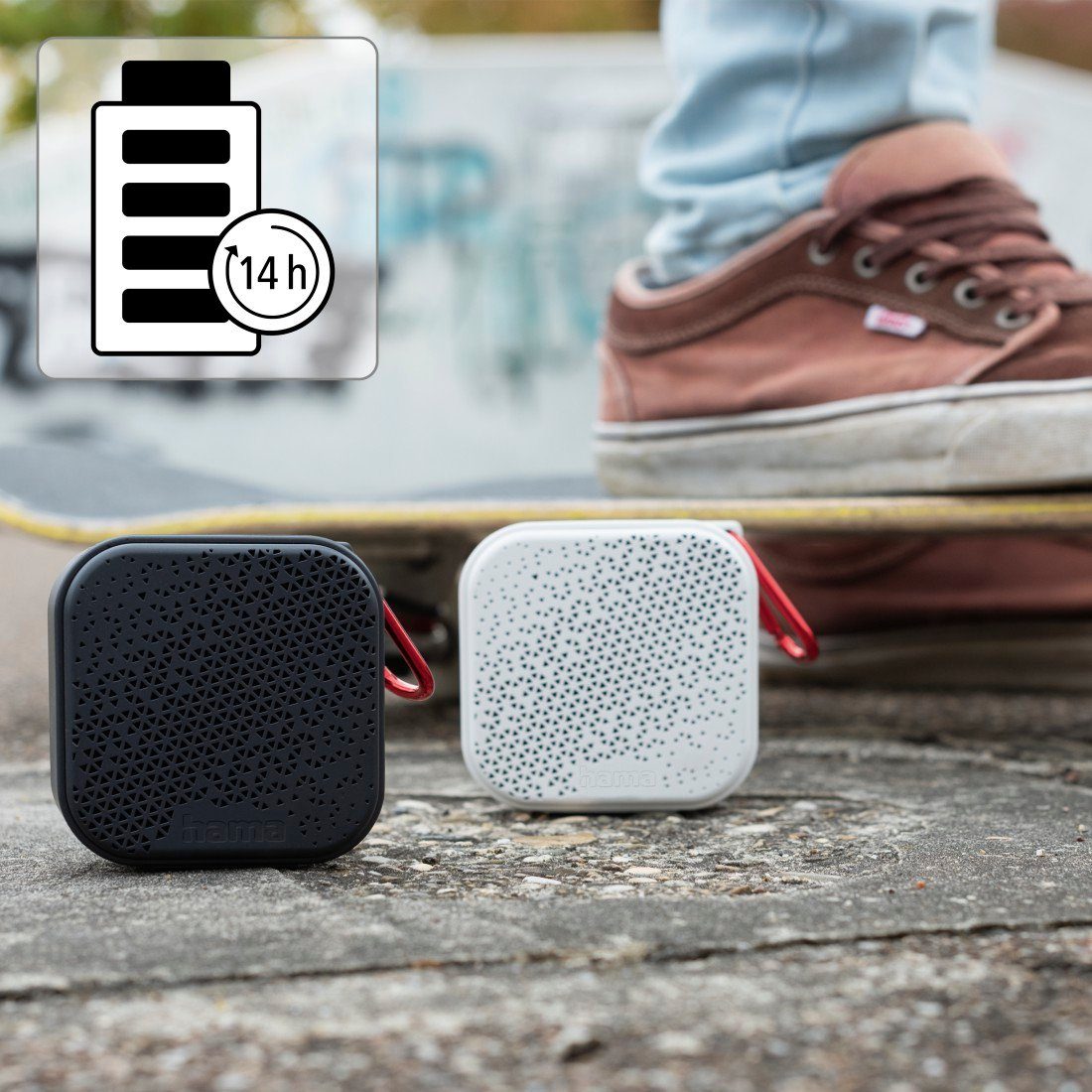 Hama Bluetooth luidspreker Mini Bluetooth luidspreker (waterdicht IP67, 3,5W, mobiel, karabijnhaak)