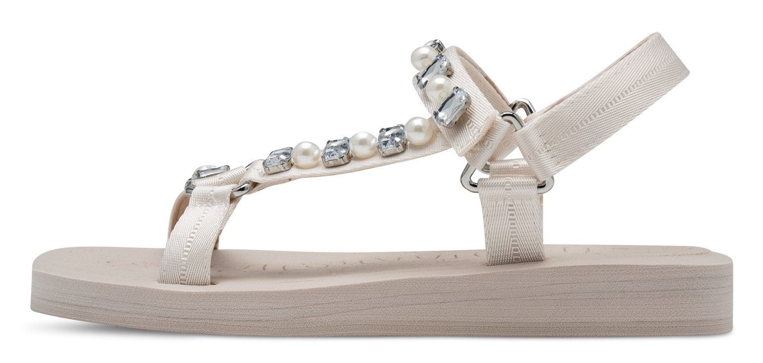 Tamaris Sandalen , sleehak, plateau, sandalette, zomerschoen met sierstenen