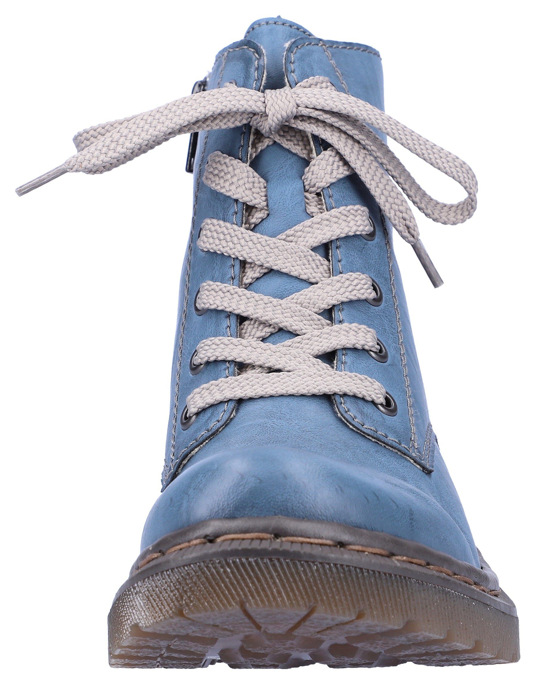 Rieker Hoge veterschoenen veterschoen, blokhak, met logo-embossing