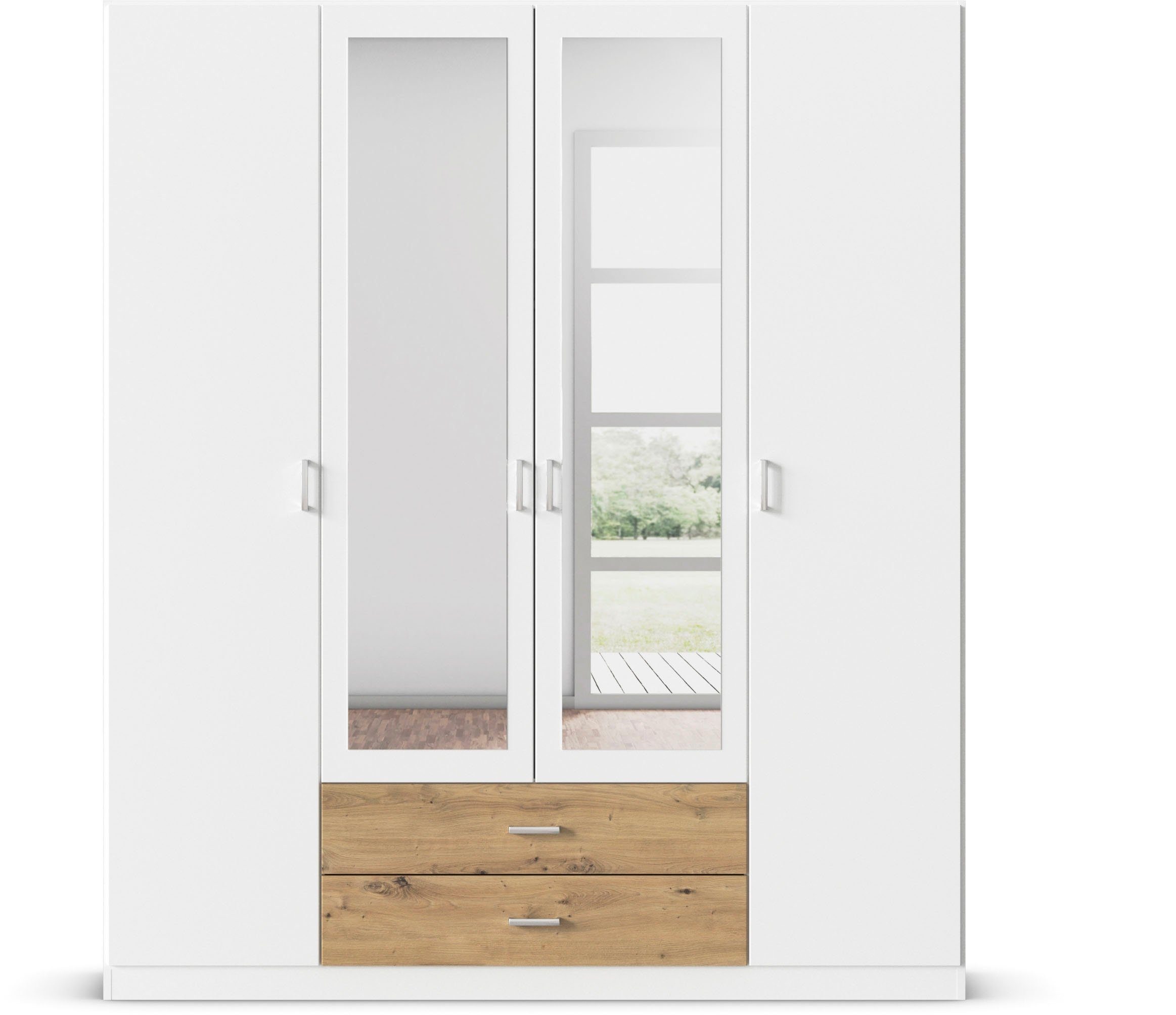 rauch Kledingkast Kast Garderobe Wasmand GAMMA in 3 Breedtes veel opbergruimte met 6 lades, met spiegel topseller made in germany