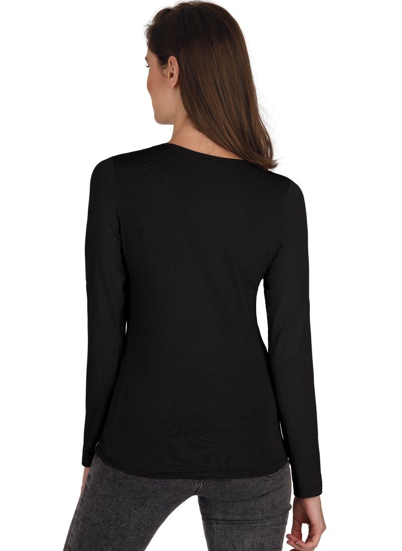 Trigema Longsleeve TRIGEMA shirt van viscose met lange mouwen (1-delig)