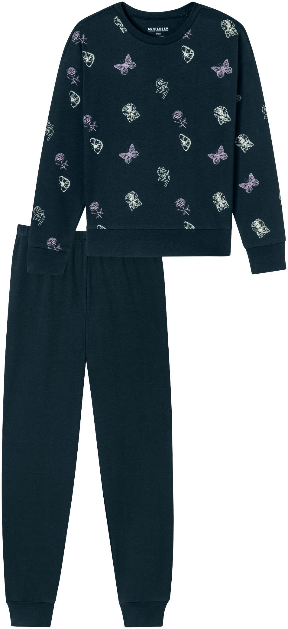 Schiesser Pyjama met elastische tailleband voor optimaal comfort (2-delig)