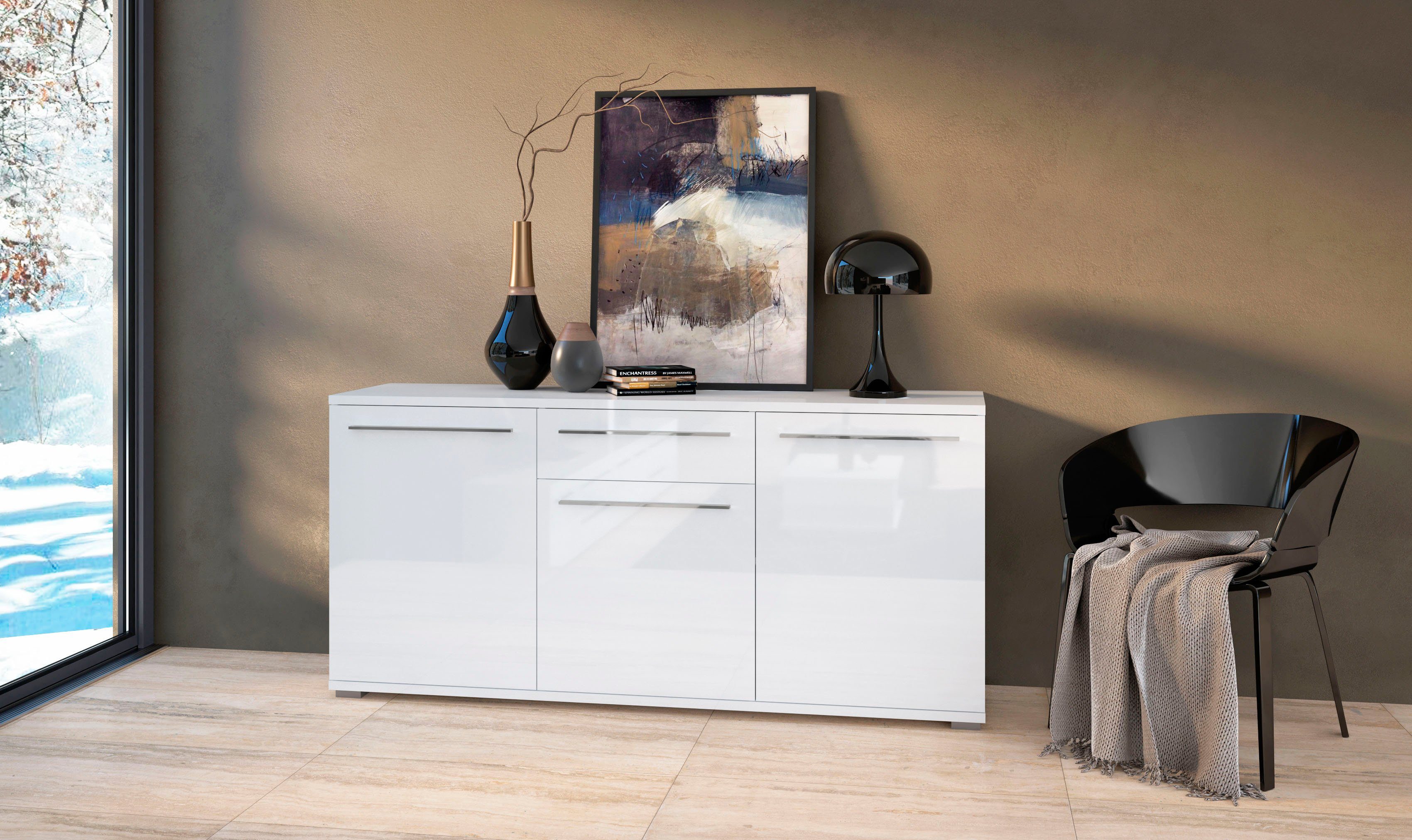 places of style kast piano uv-gecoat, soft close-functie wit
