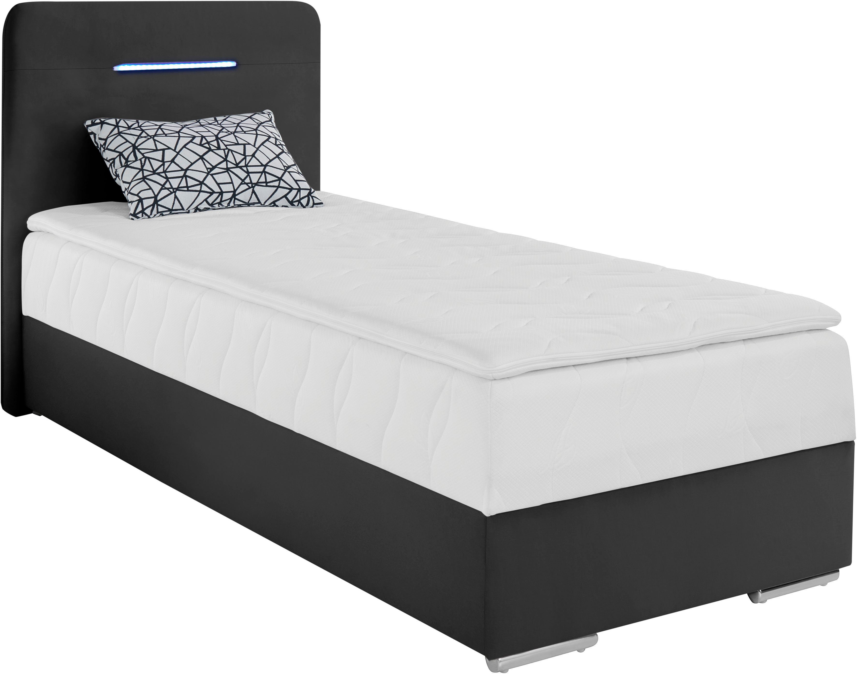 COTTA Boxspring Lighstar inclusief ledverlichting, topmatras, bedkist en sierkussen