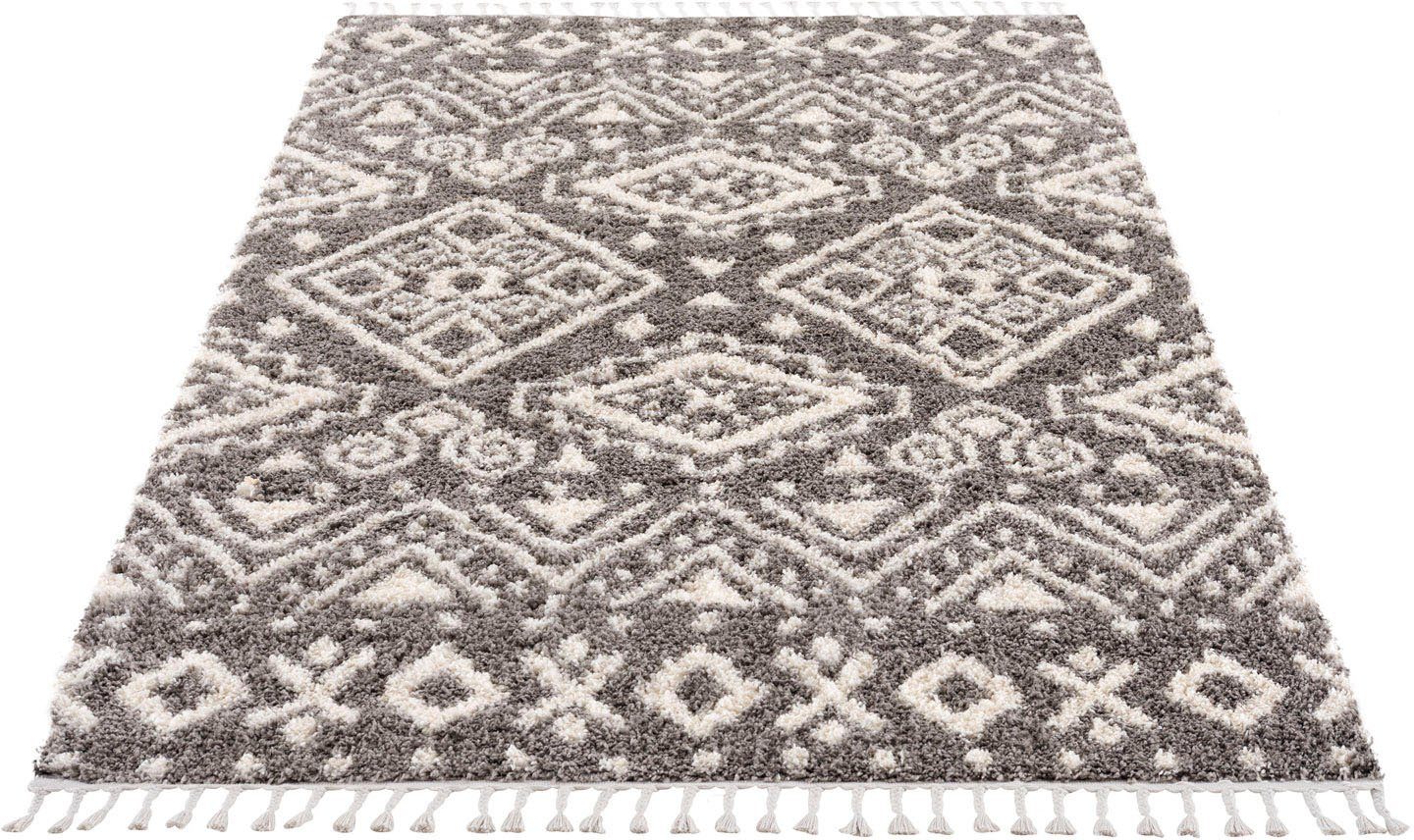 Carpet City Hoogpolig vloerkleed Pulpy 541 bijzonder zacht, met franje, etno-look