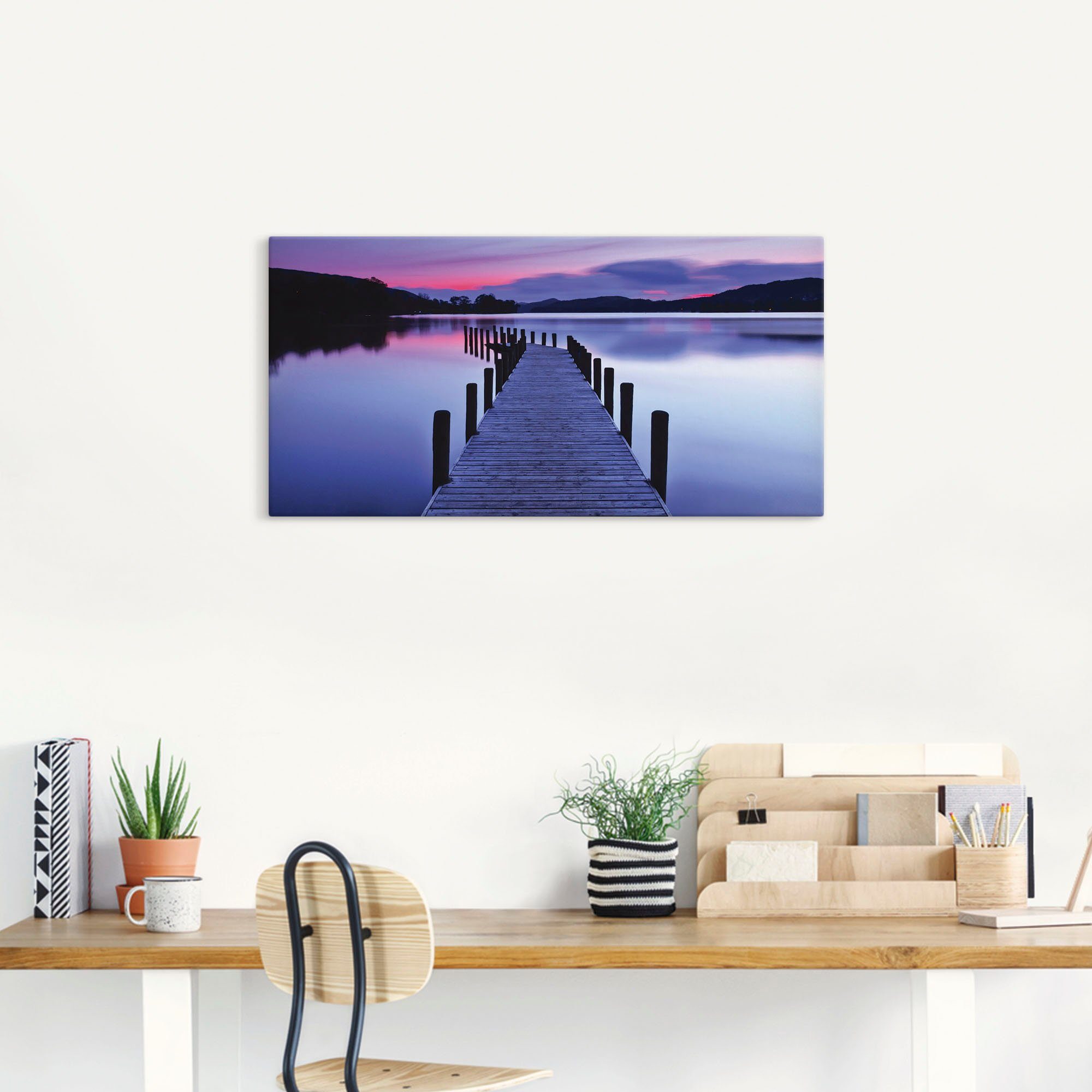 Artland Artprint Panorama steiger Coniston Water als artprint op linnen, poster, muursticker in verschillende maten