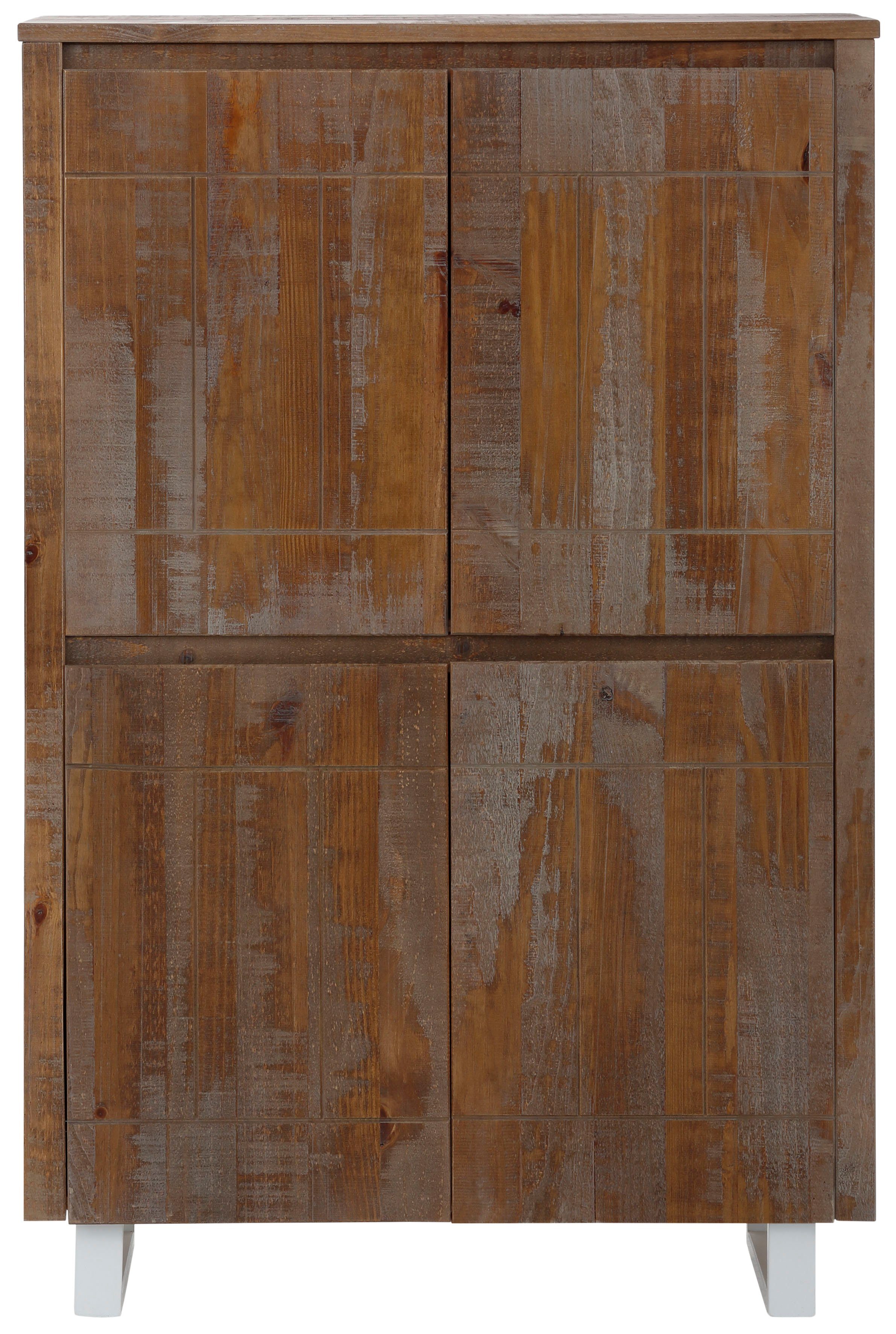 Home affaire Highboard Lagos Opbergkast van massief dennenhout, breedte 90 cm
