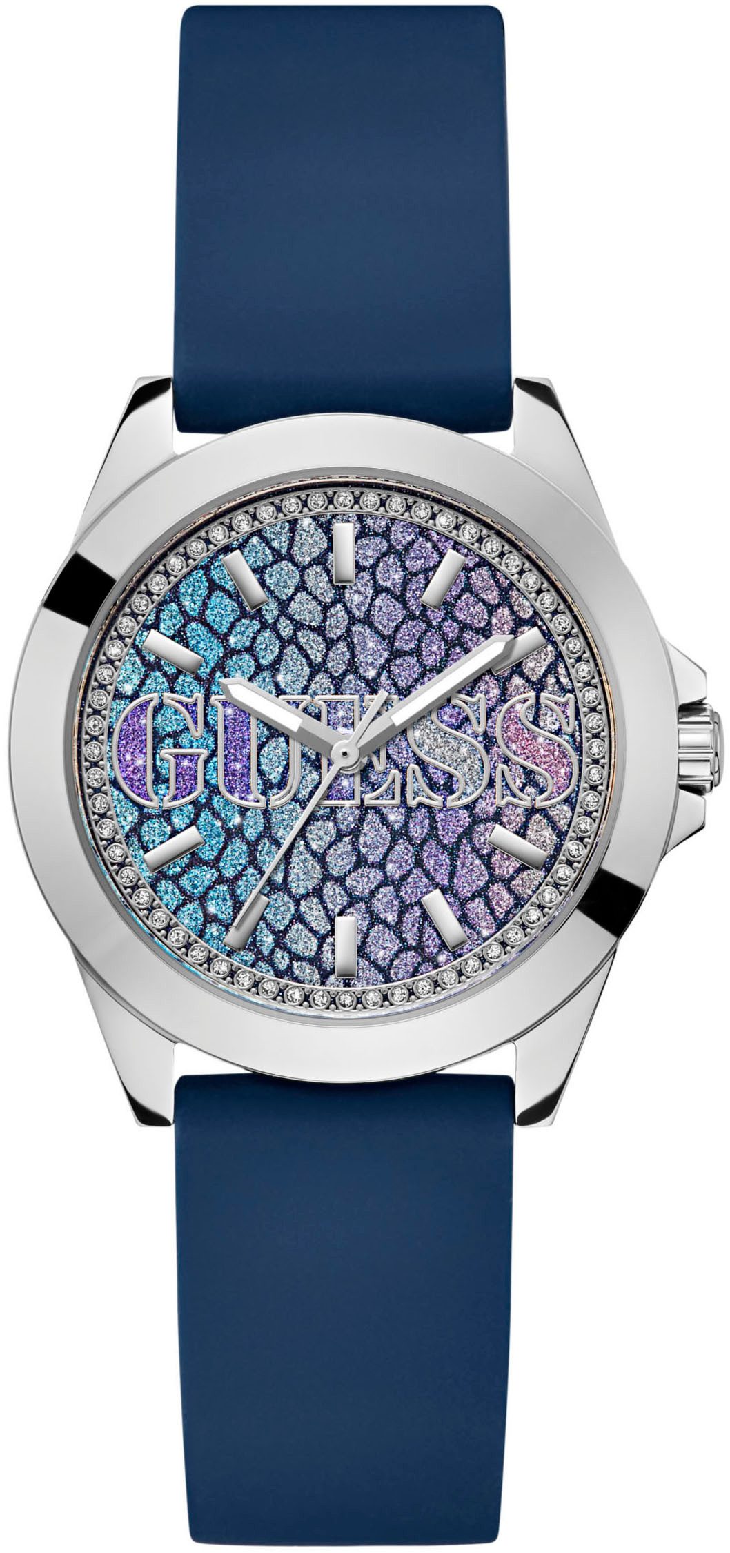 Guess Kwartshorloge MENAGERIE Horloge, dameshorloge, siliconen band, mineraalglas, analoog