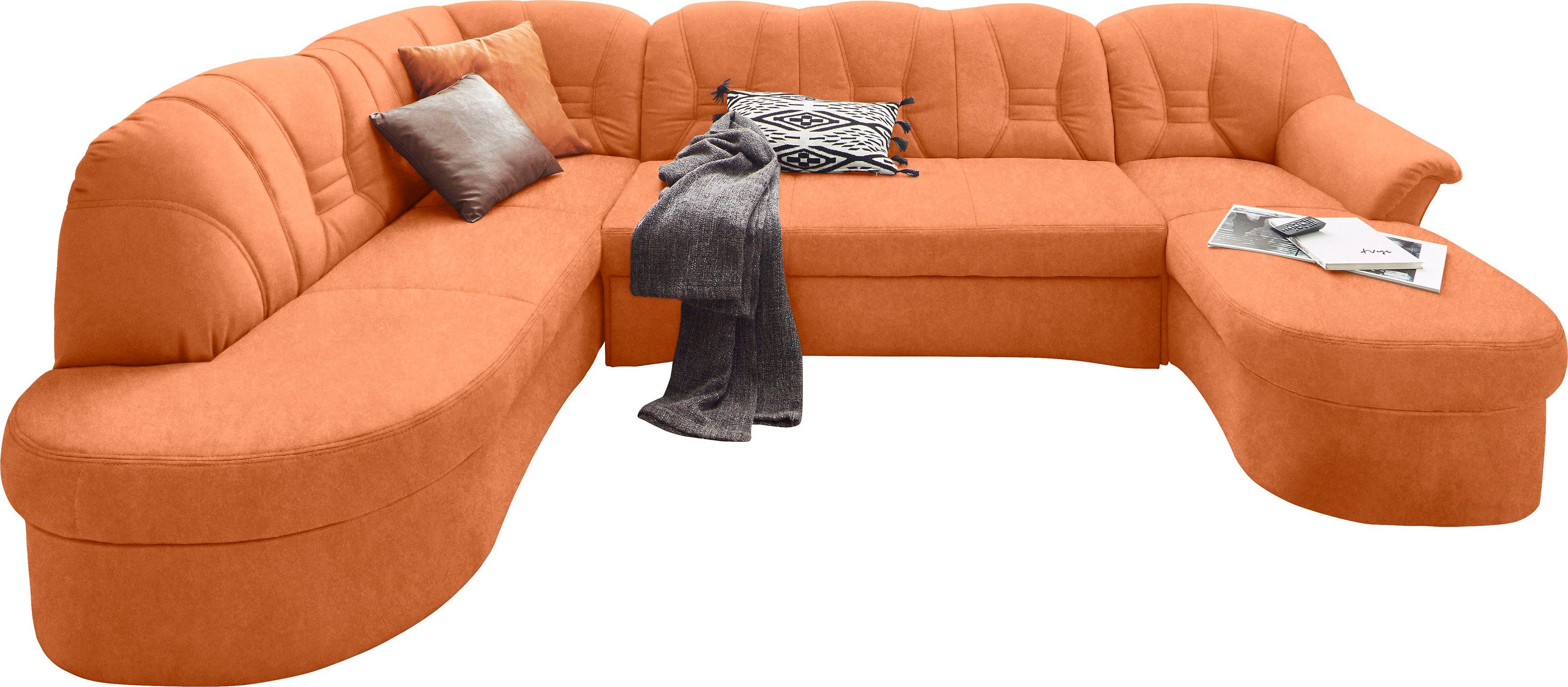DOMO collection Zithoek Elva, tijdloze vormentaal, elegante rugstikking, U-Vorm