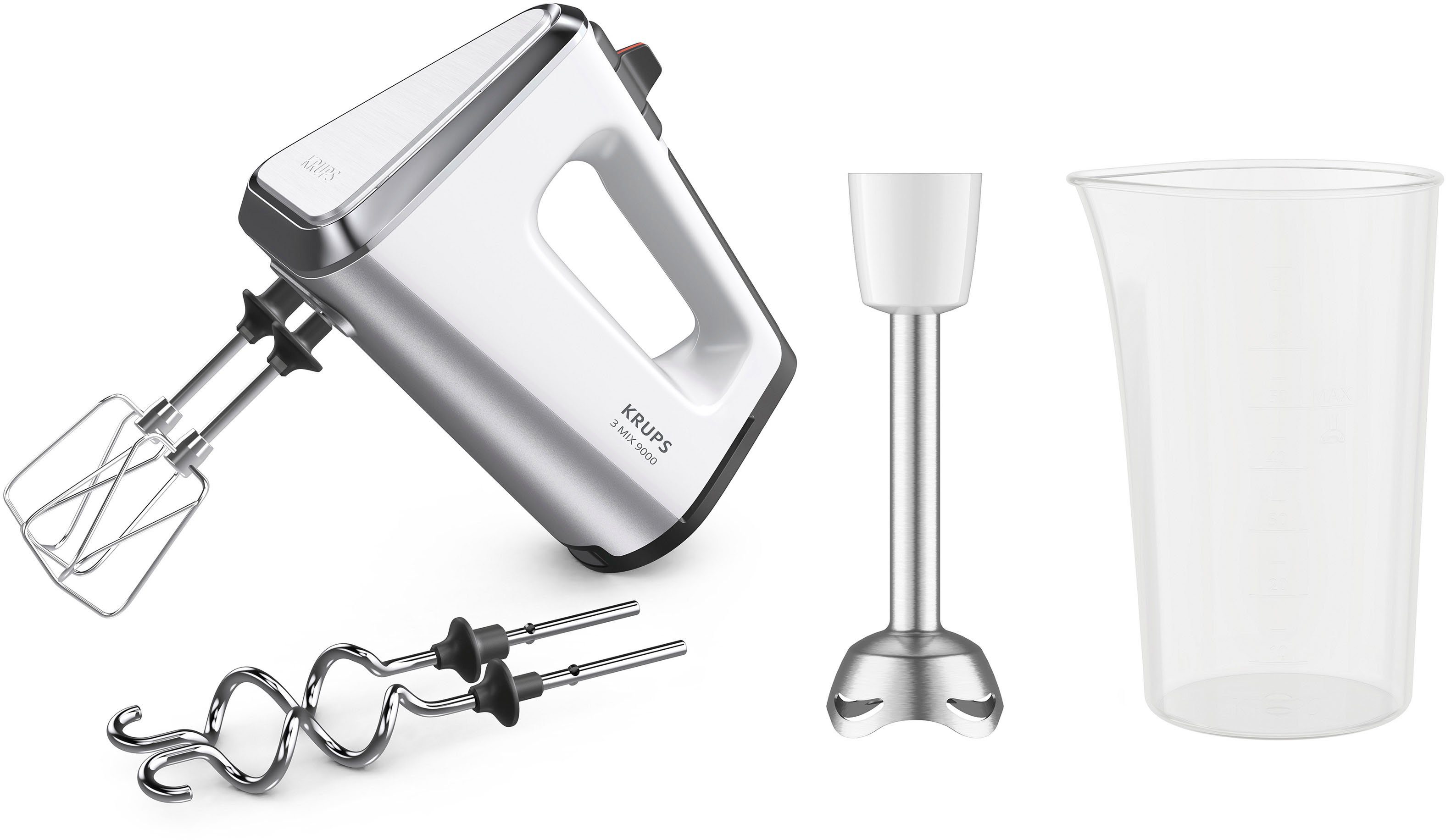 Krups Handmixer GN9121 3, Mix 9000 inclusief garde, deeghaak, pureerstaafopzet, maatbeker