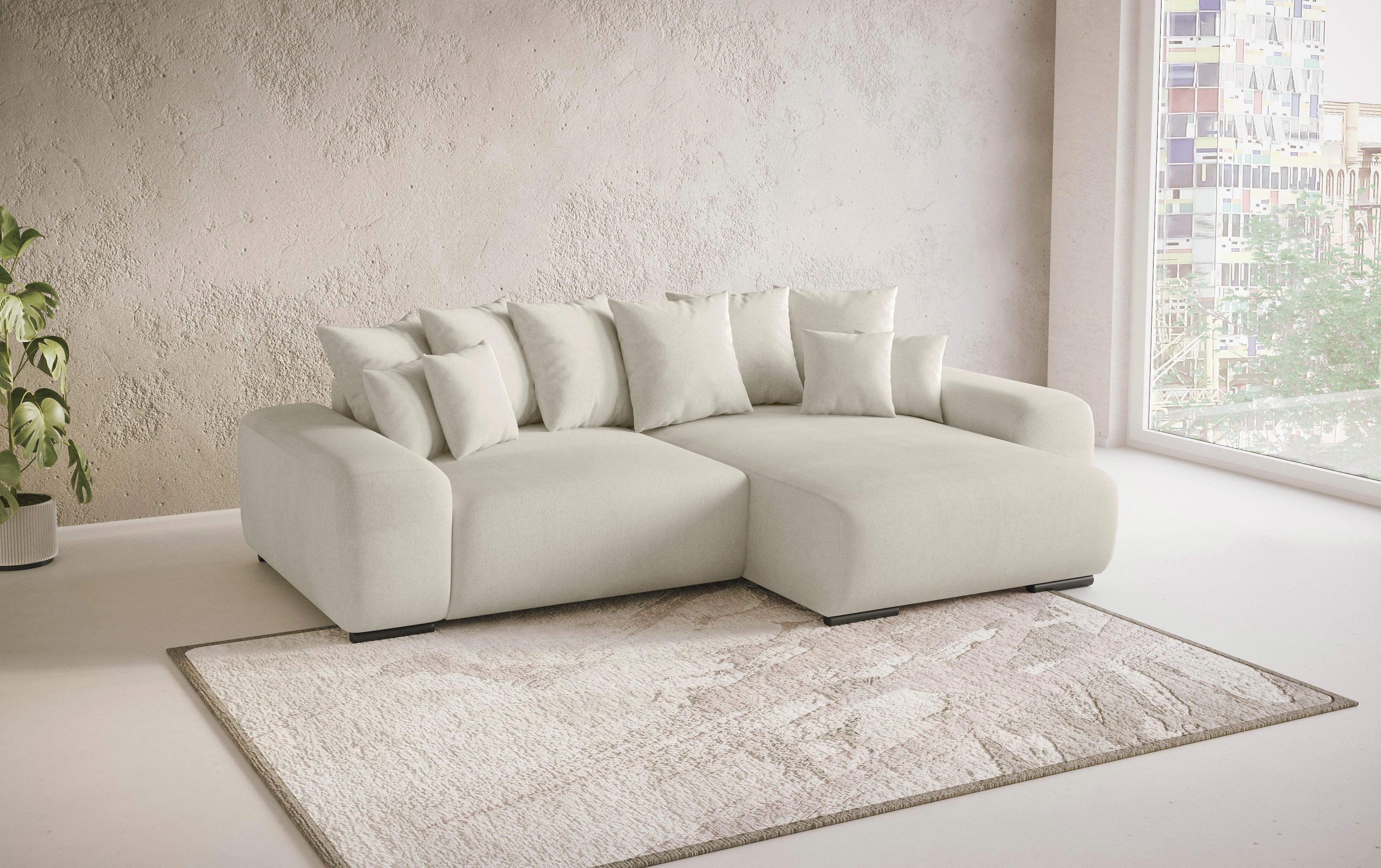 Mr. Couch Hoekbank Sundance L-vorm Doorlopende slaper met EasyBett-slaapfunctie, bedlade