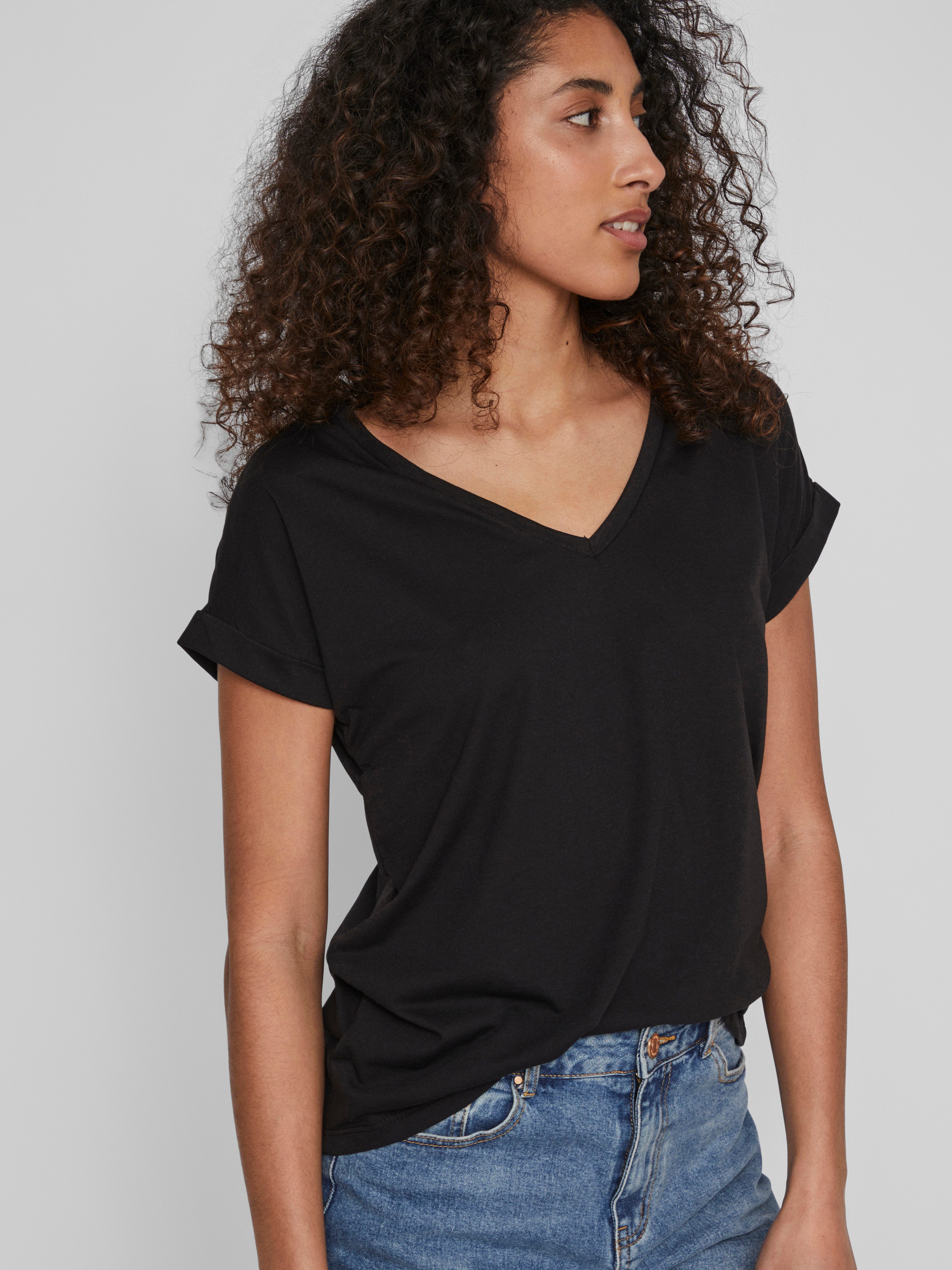 Vila Shirt met V-hals VIDREAMERS NEW V-NECK T-SHIRT - NOOS